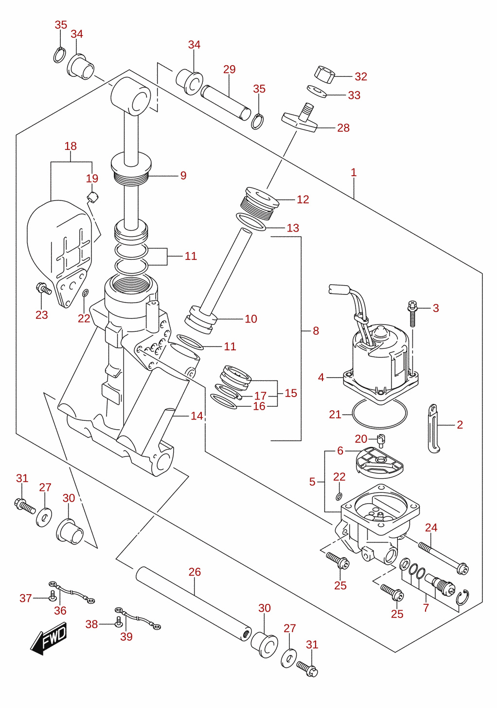 Trimcylinder (L-transom)
