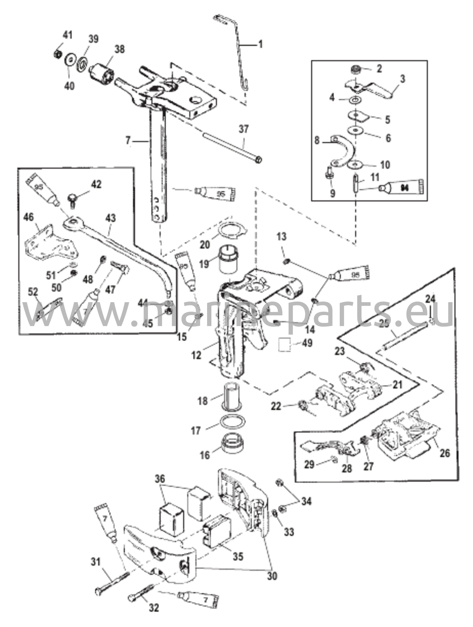 Kääntyvän kiinnikkeen kokoonpano