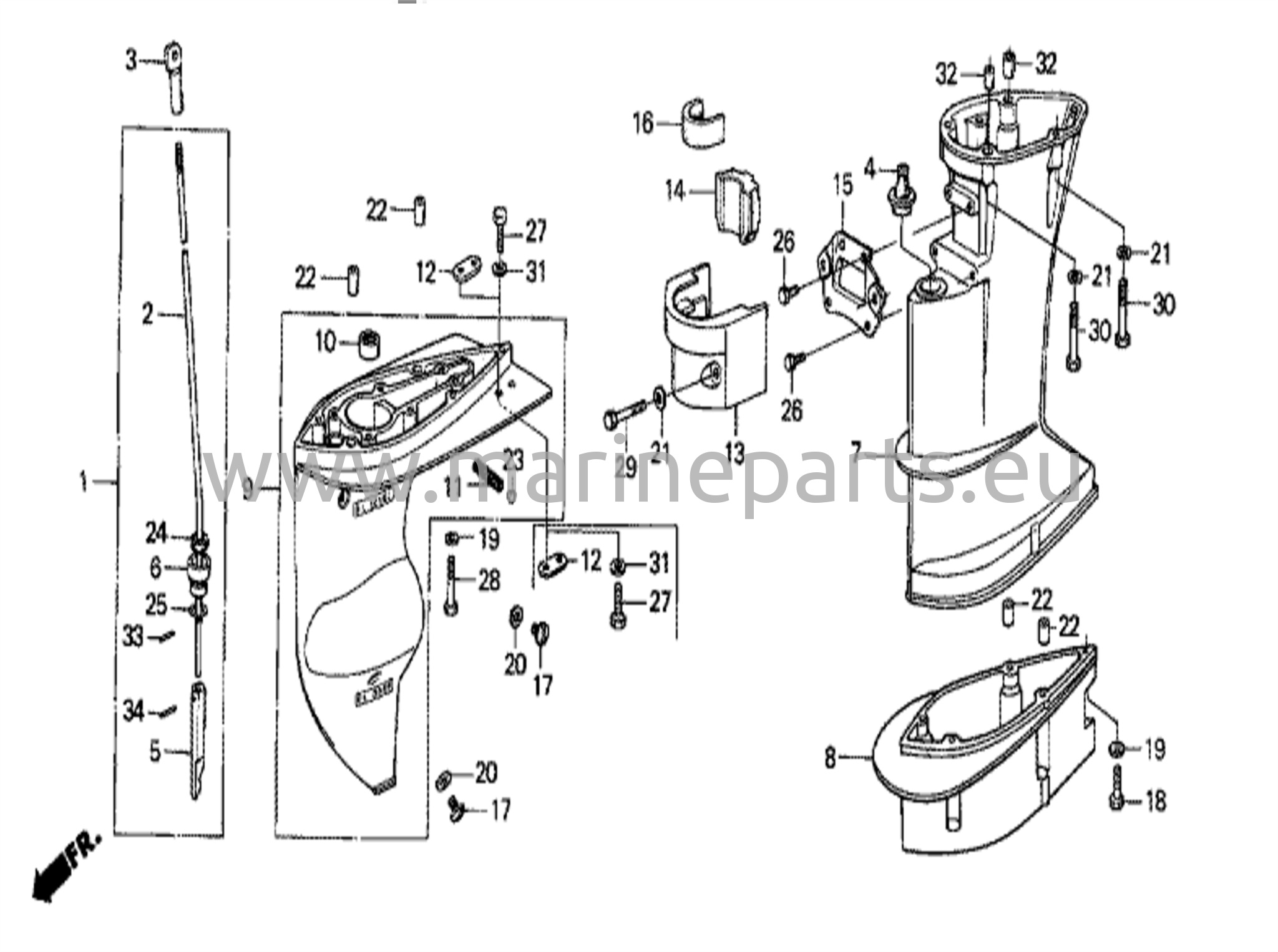 Växellåds- / förlängningshus / växelspakstång