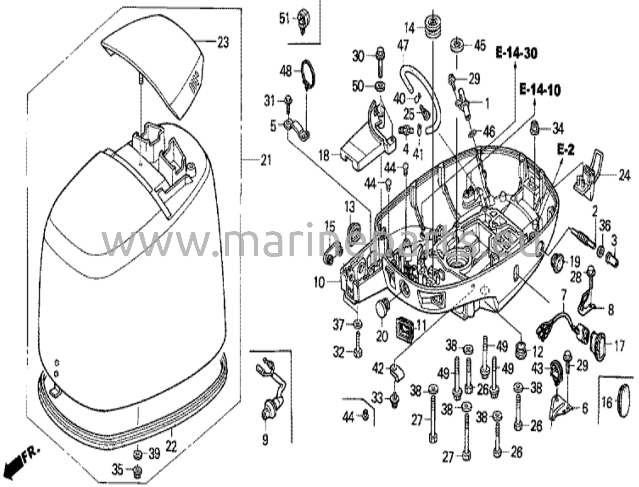 Motorhuv och underkåpa