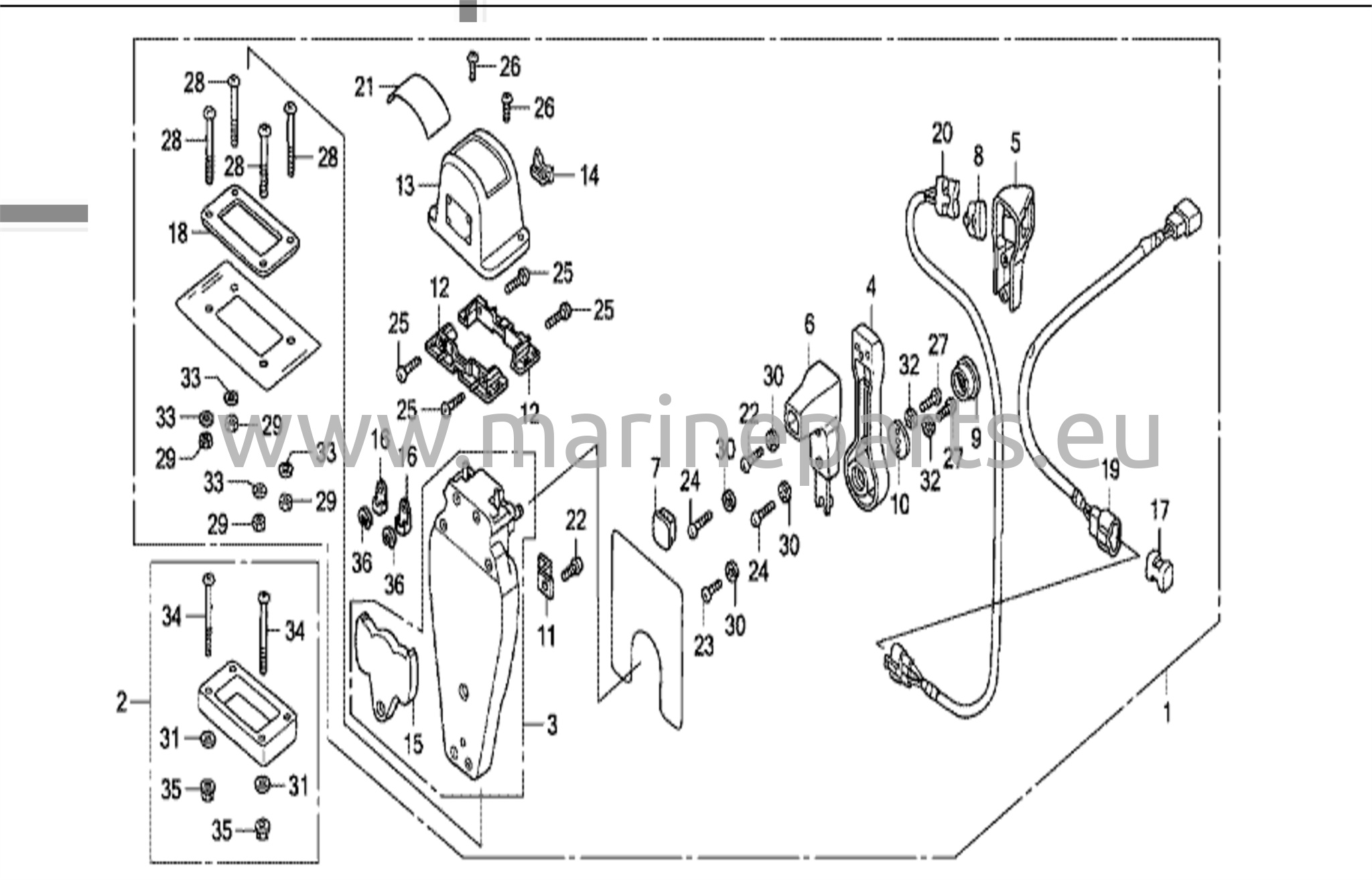 Kaugjuhtimispult (ülalt paigaldatav ühe tüüpi) (vasak)