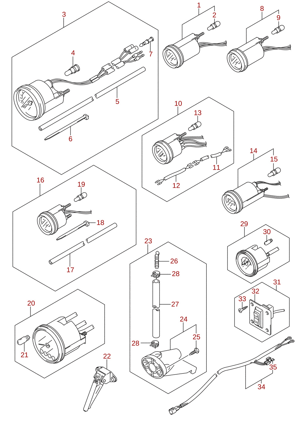 Meter (1) (DF70A, DF80A, DF90A) (optional)