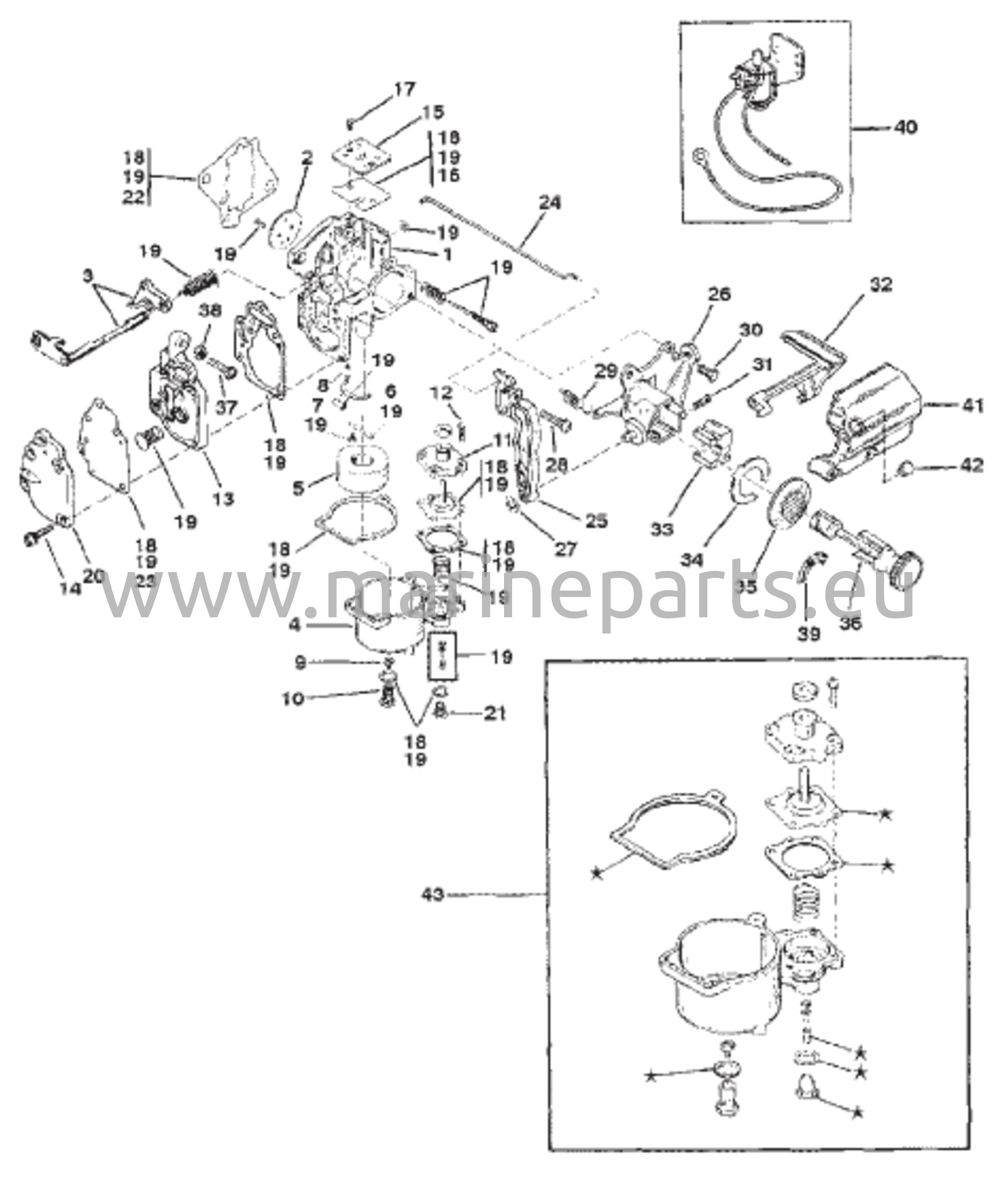 Kaasukotelo (9.9/15)(USA-S/N-0G112450/BEL-S/N-9831800 ja uudemmat)