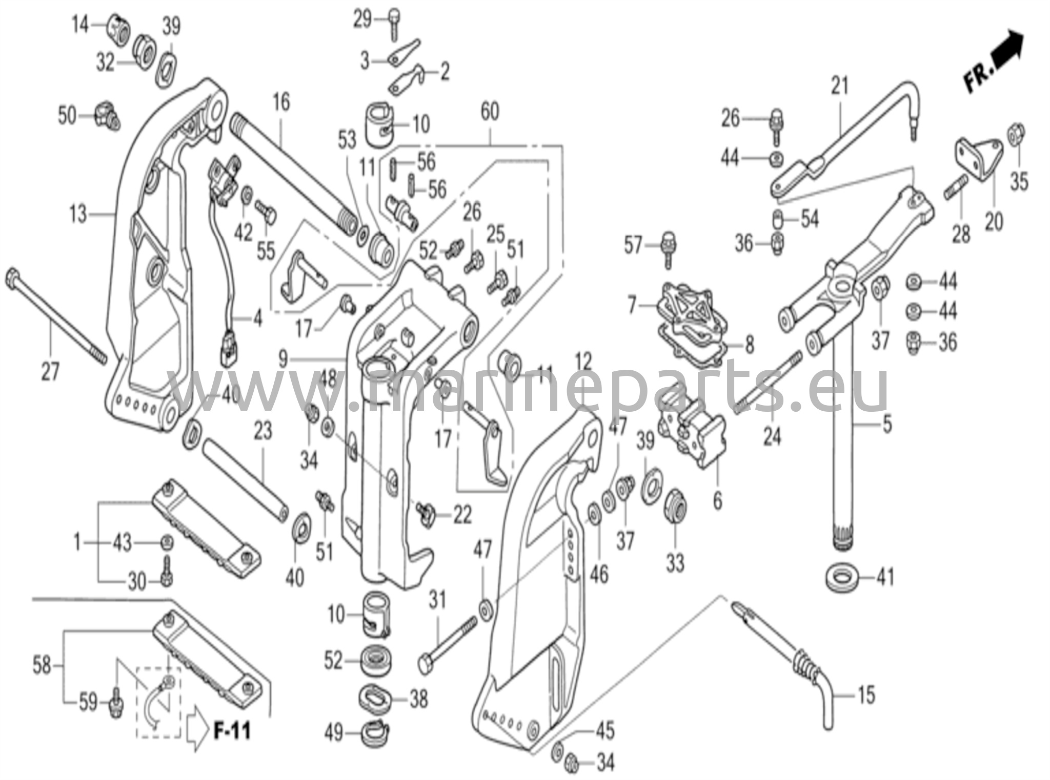 Tagaosa kinnitus/svivelkorpus