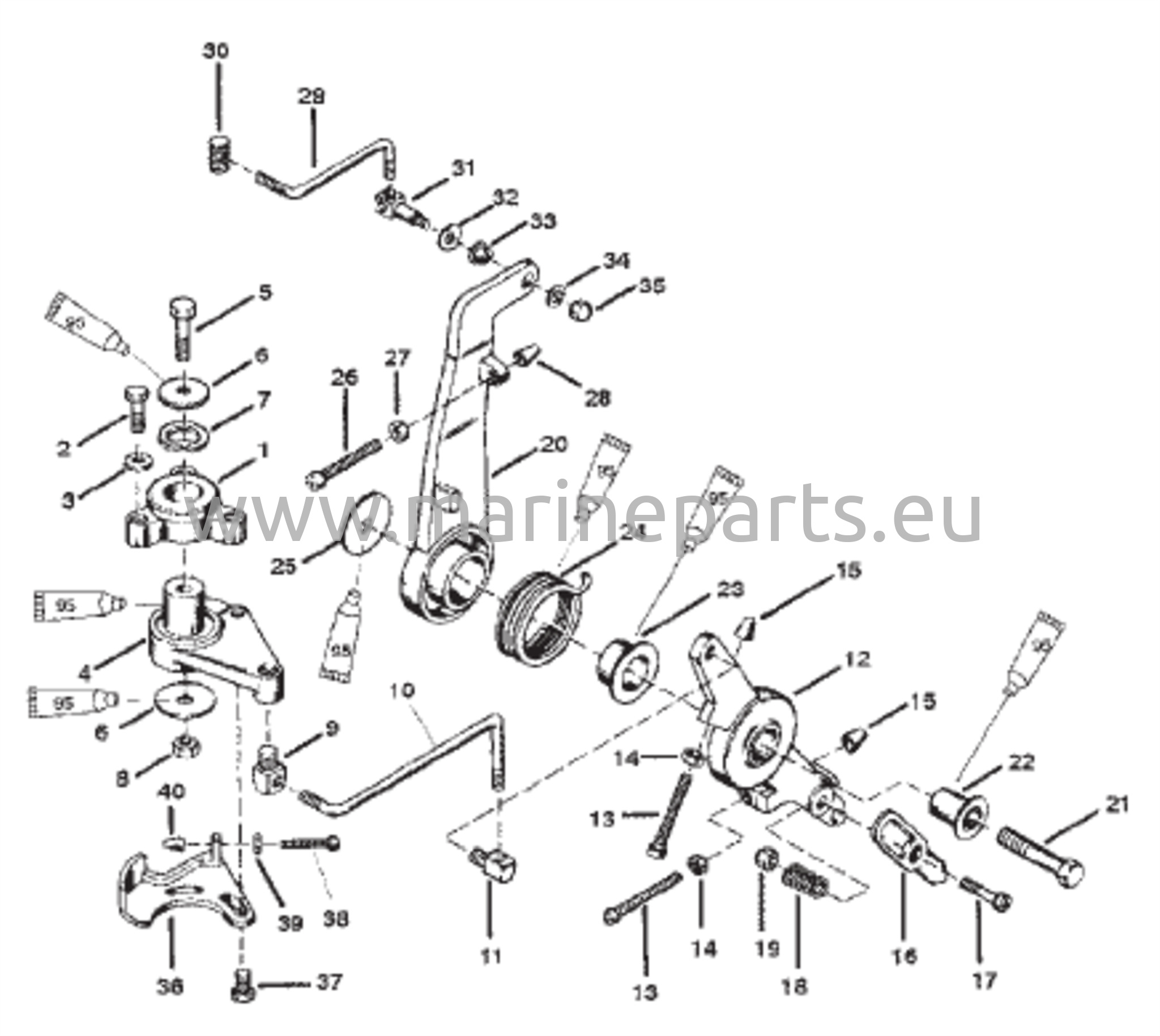 Kaasun säätövivusto (metallinen kytkintanko, joka kääntyy)