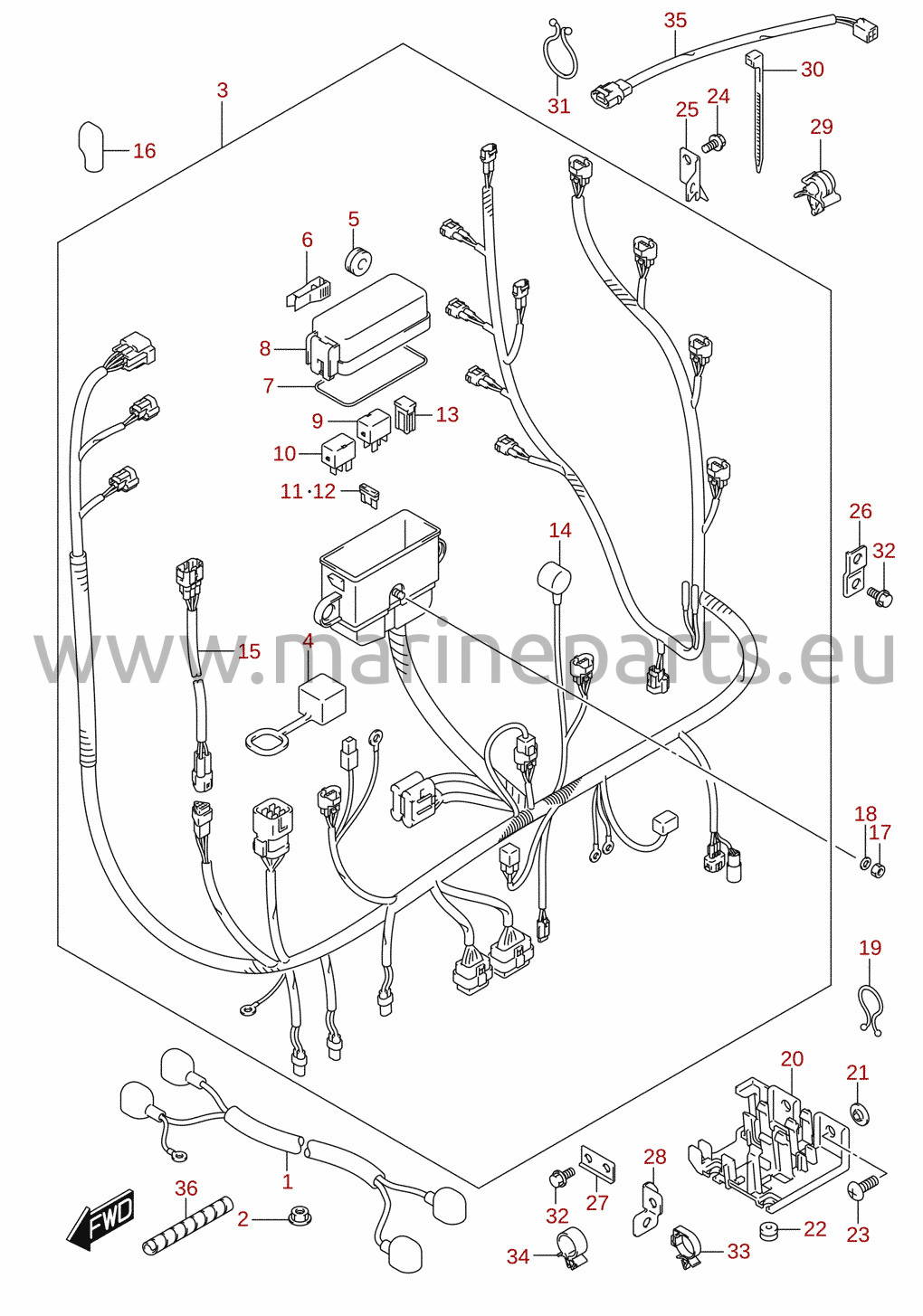 Kabelstam (DF70A, DF70ATH, DF75A, DF80A, DF90A, DF90ATH)