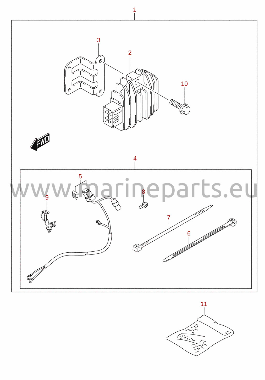 Sistema eléctrico (arranque manual) (M-starter) (DF25A, DF30A, DF30AQ) (opcional)