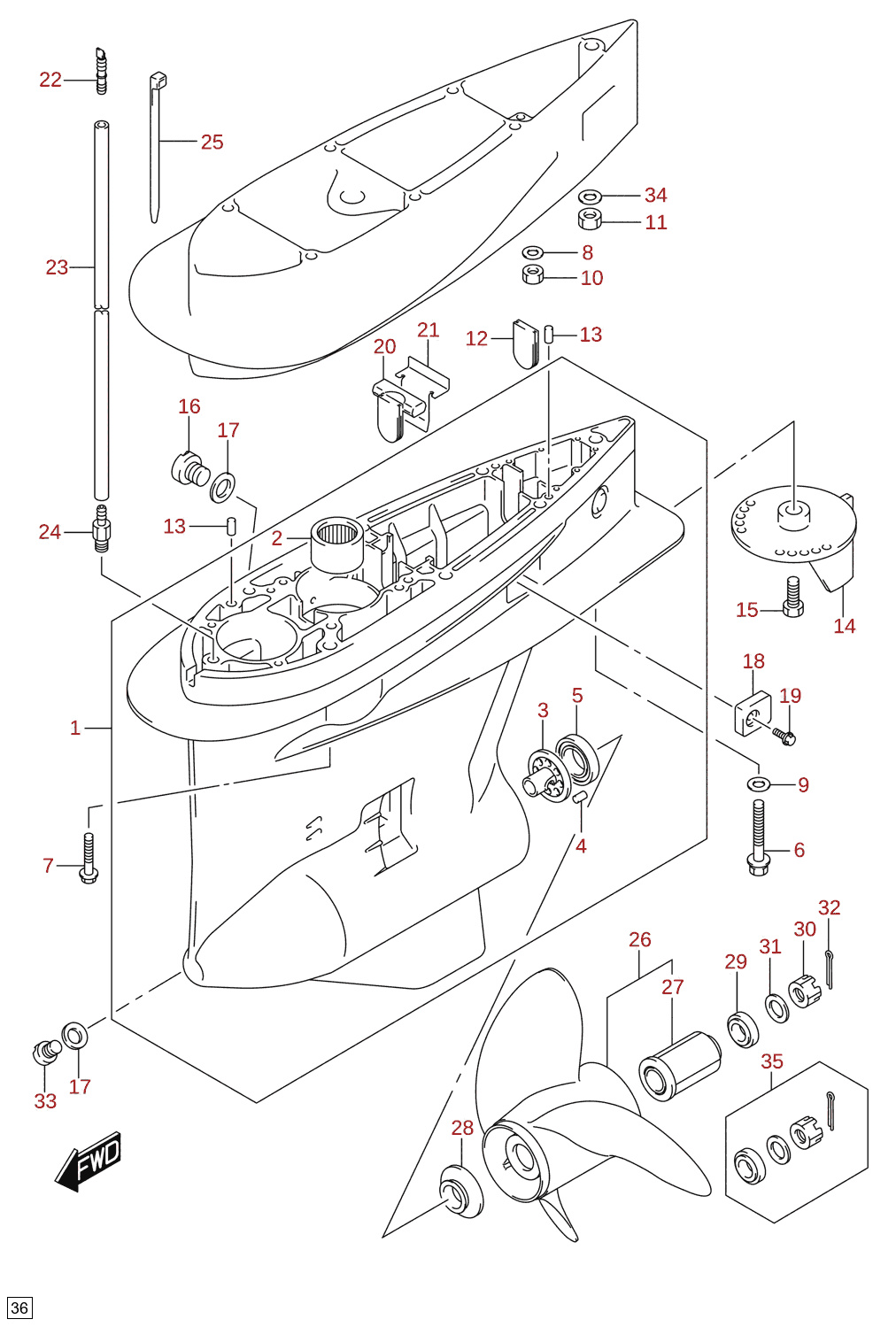 Gear case (DF250Z)