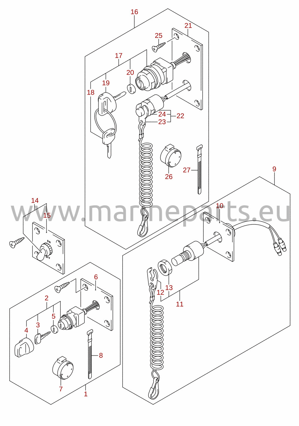 Brytare (DF25AR, DF25AT, DF30AR, DF30AT) (tillval)