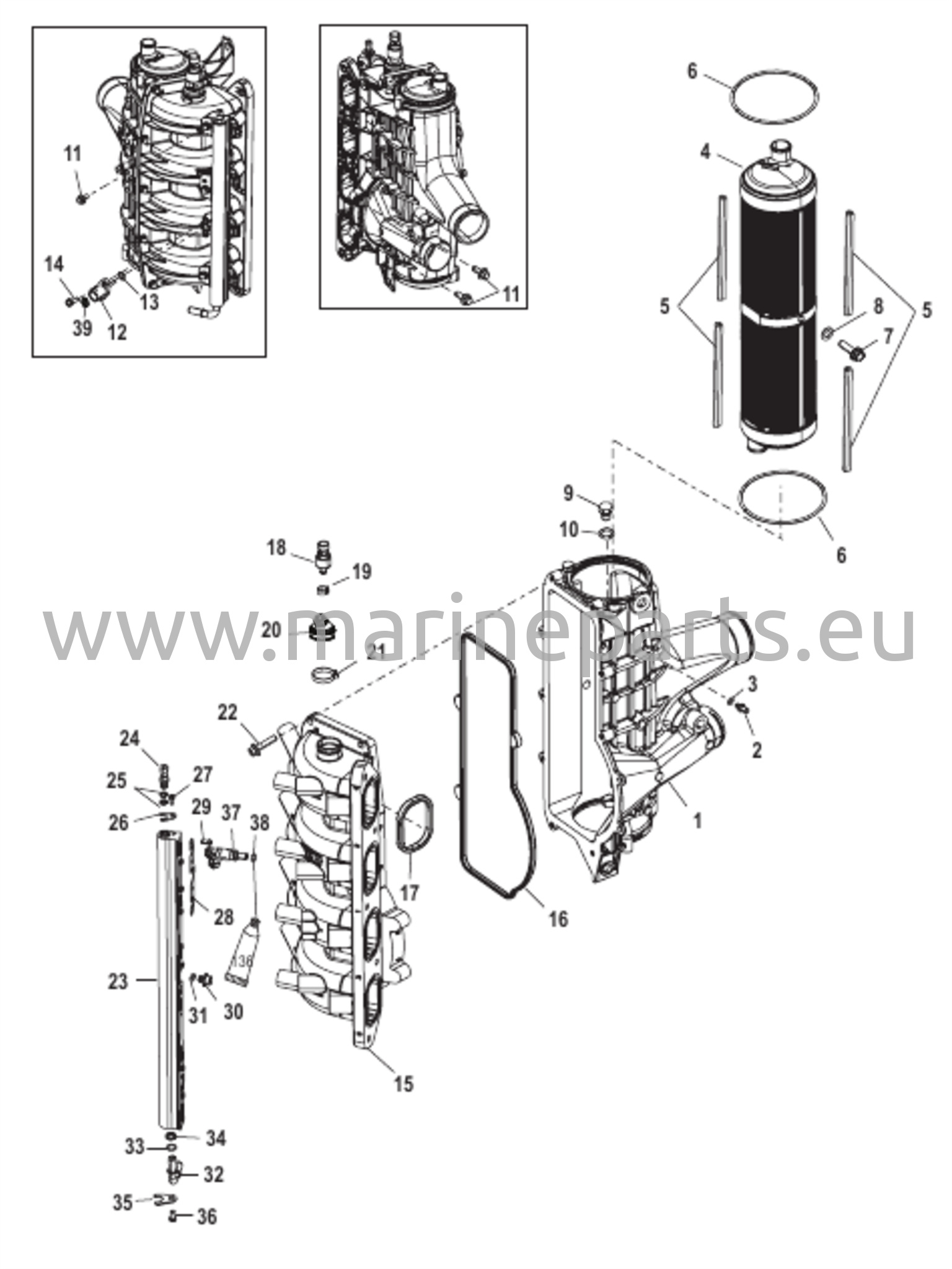 Latausjäähdytin/Imusarja