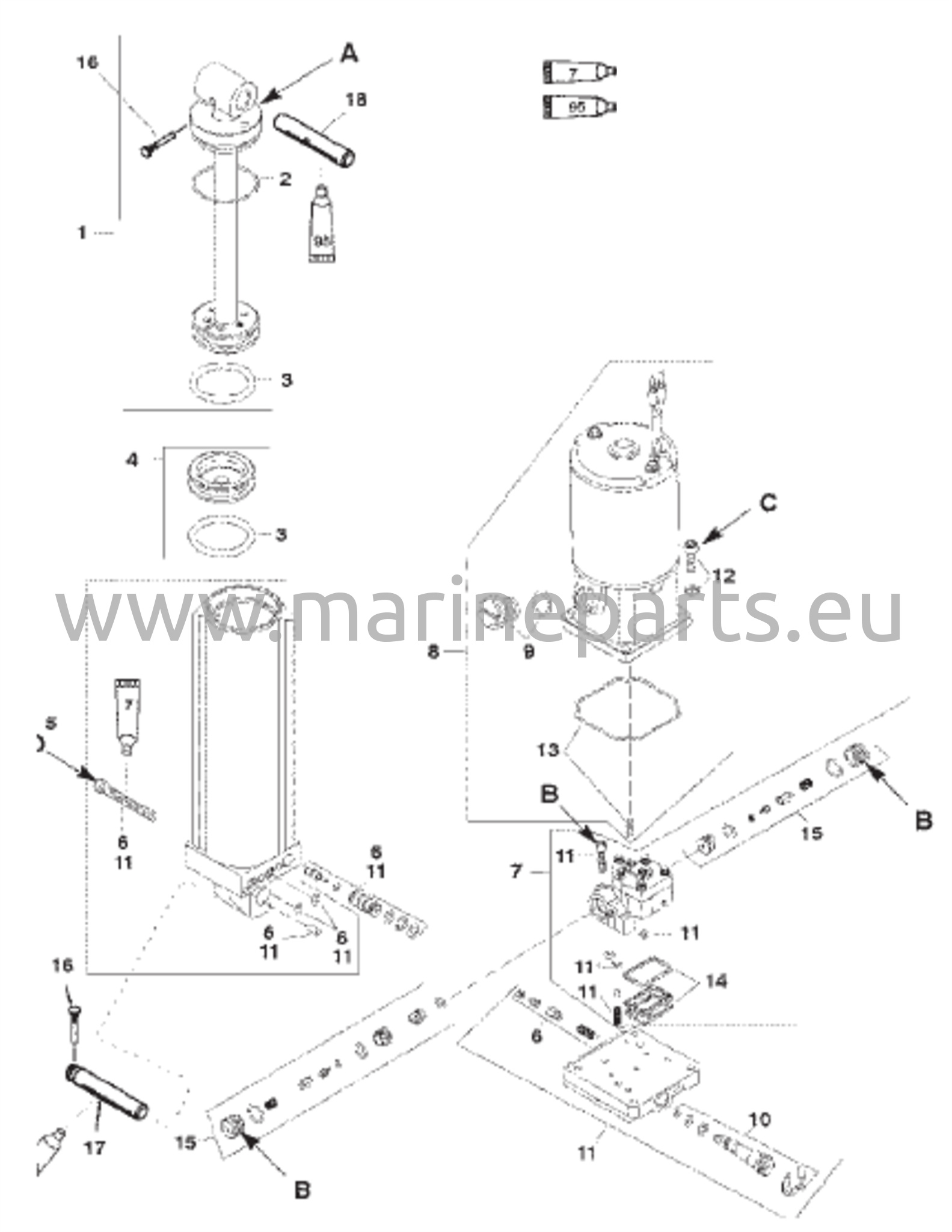 Power Trim (S/N 0G357070 ja uudemmat) (Keltainen täyttötulppa)