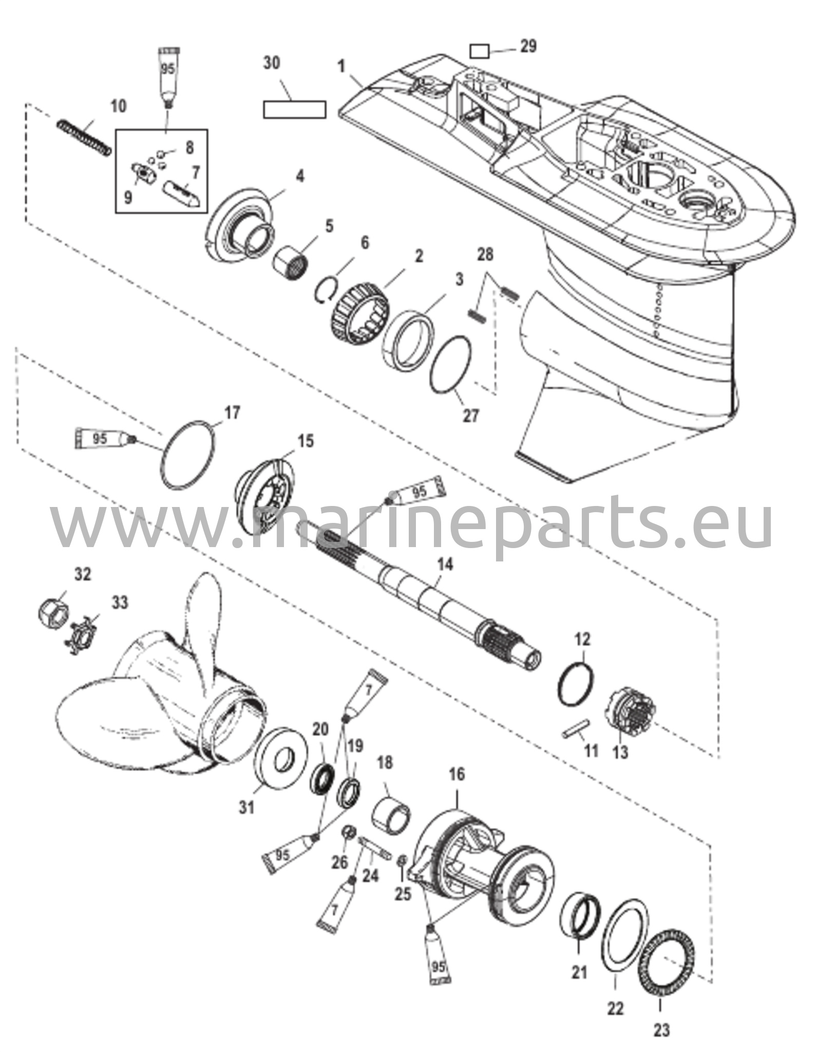 Takakotelon voimansiirtoakseli 2.31:1 0T622484/0P222544 ja sitä alemmat