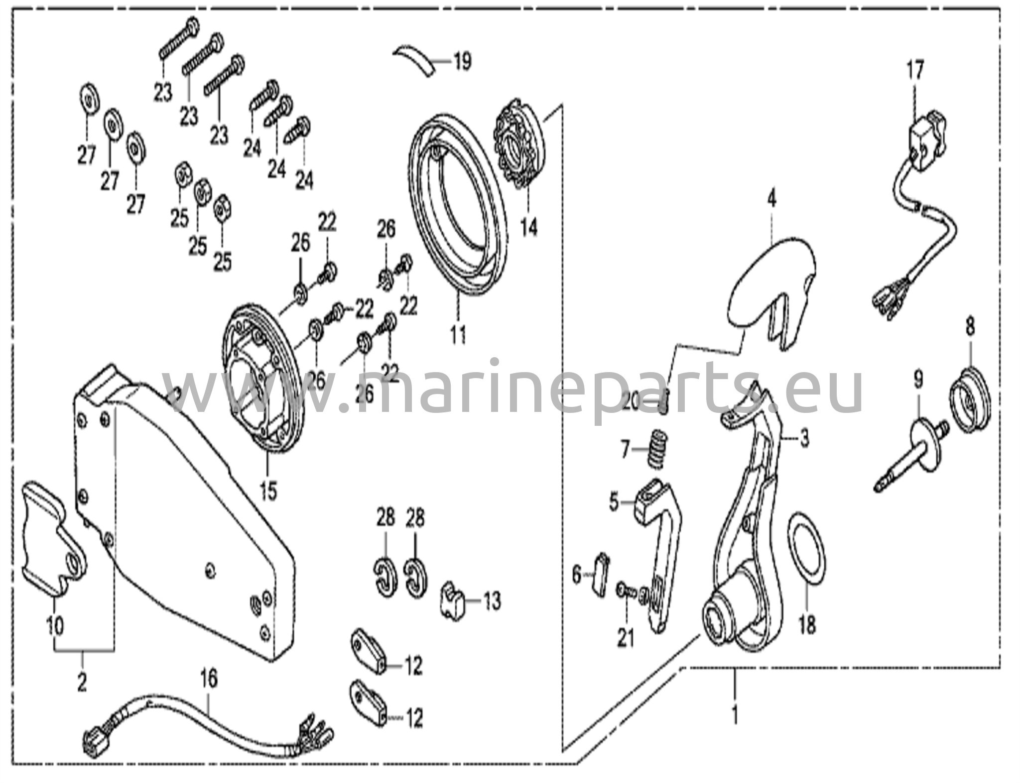 Kaukosäätölaatikko (upotettava malli) (vasen)