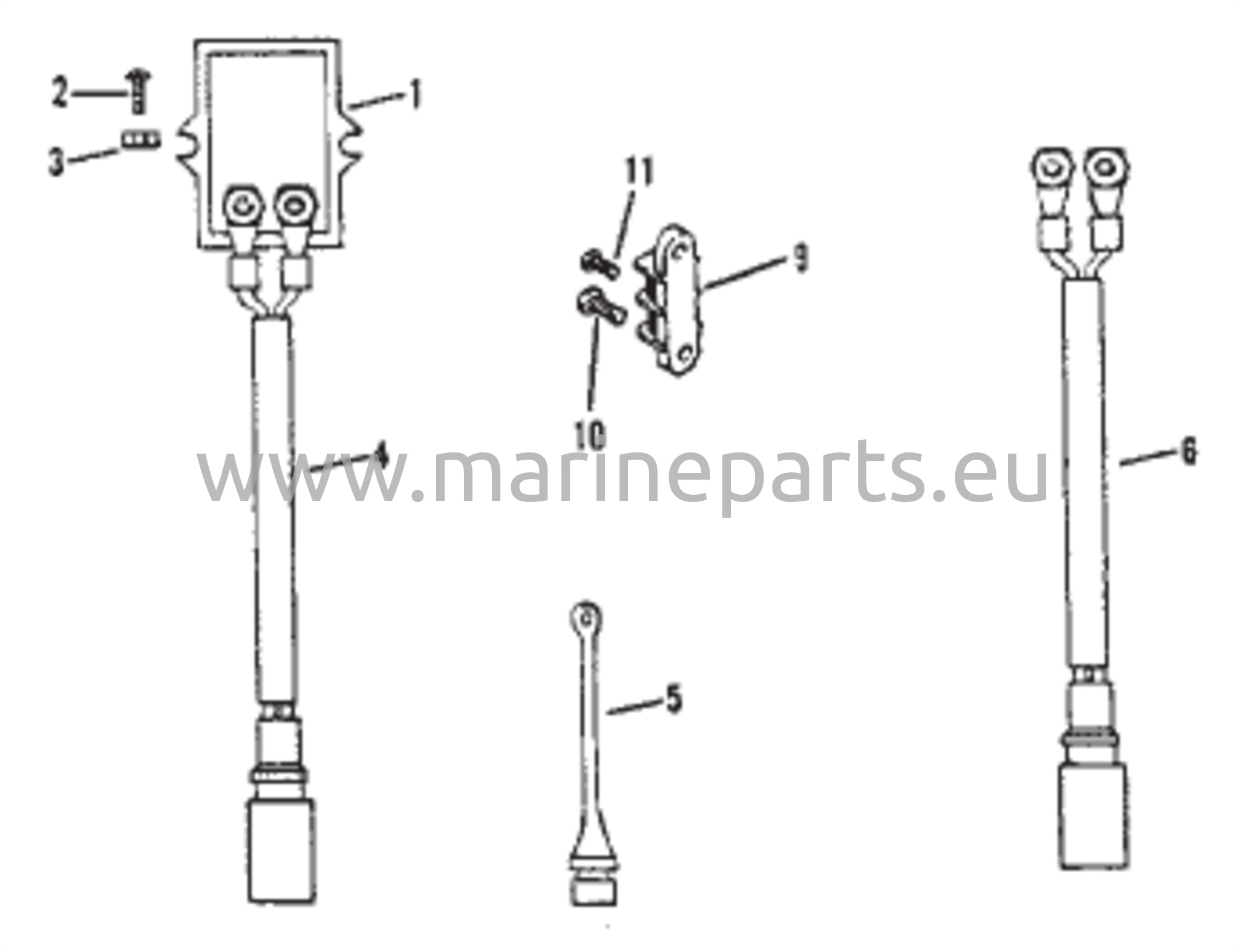 Sähkökomponentit (jännitesäädin ja johtosarja)
