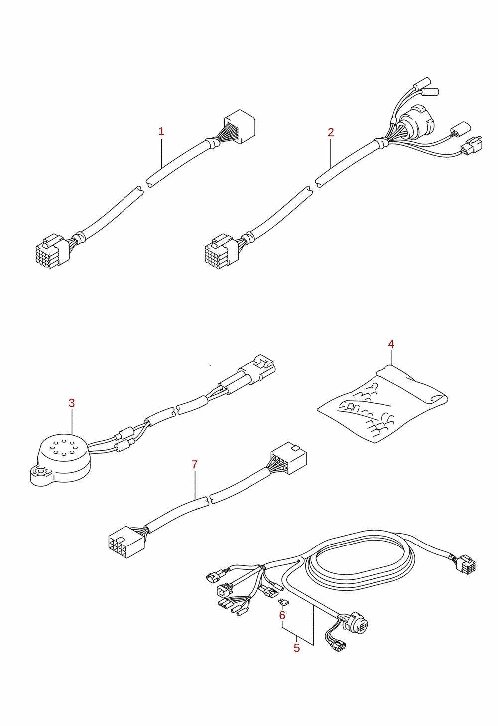 Kabelstam (DF70A, DF90A) (tillval)