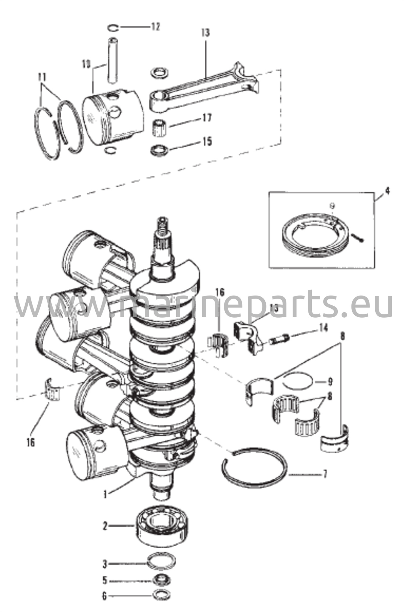 Crankshaft, Pistons and Connecting Rods 