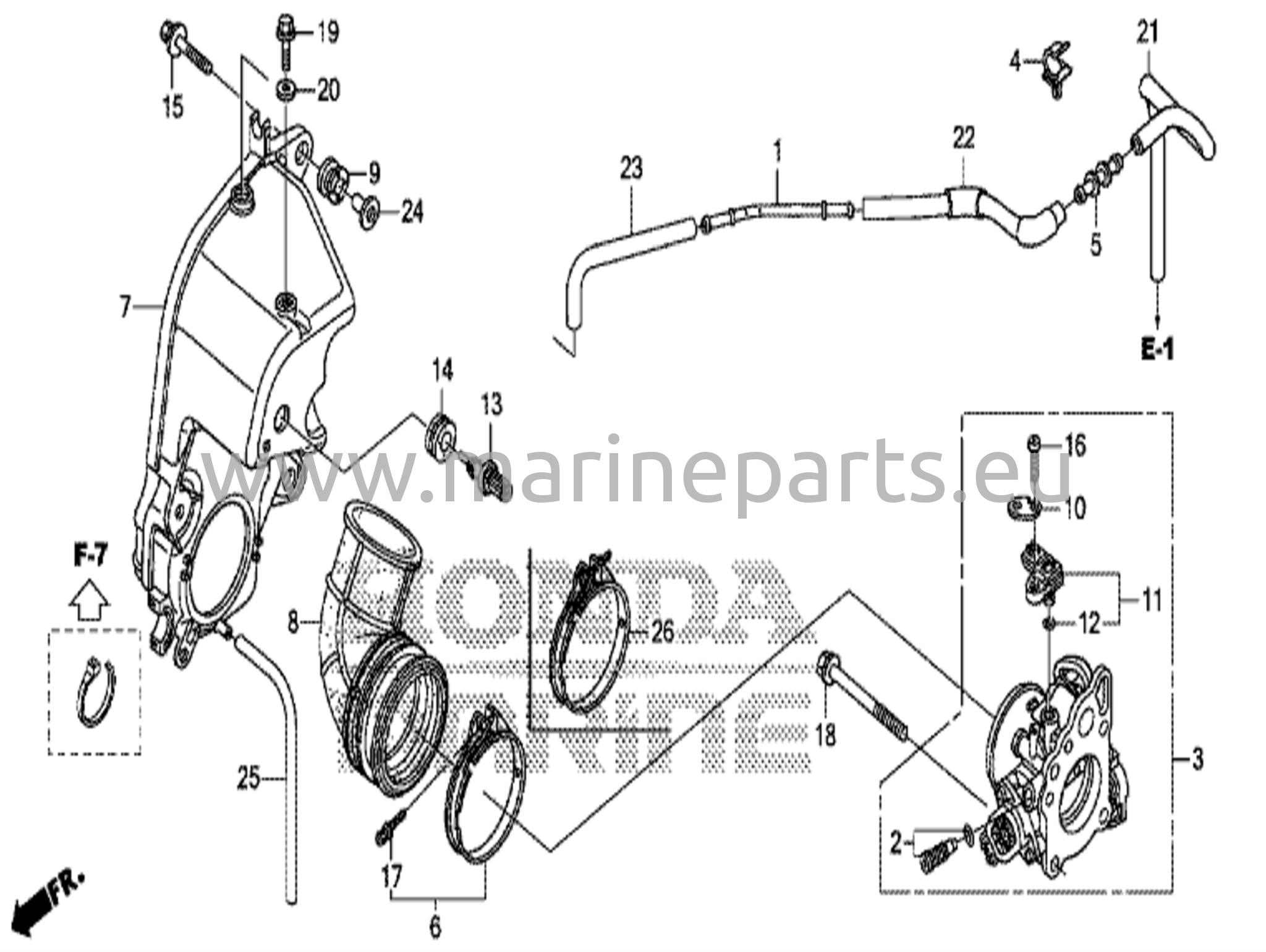 Äänenvaimentimen kotelo/kaasuläppäkotelo