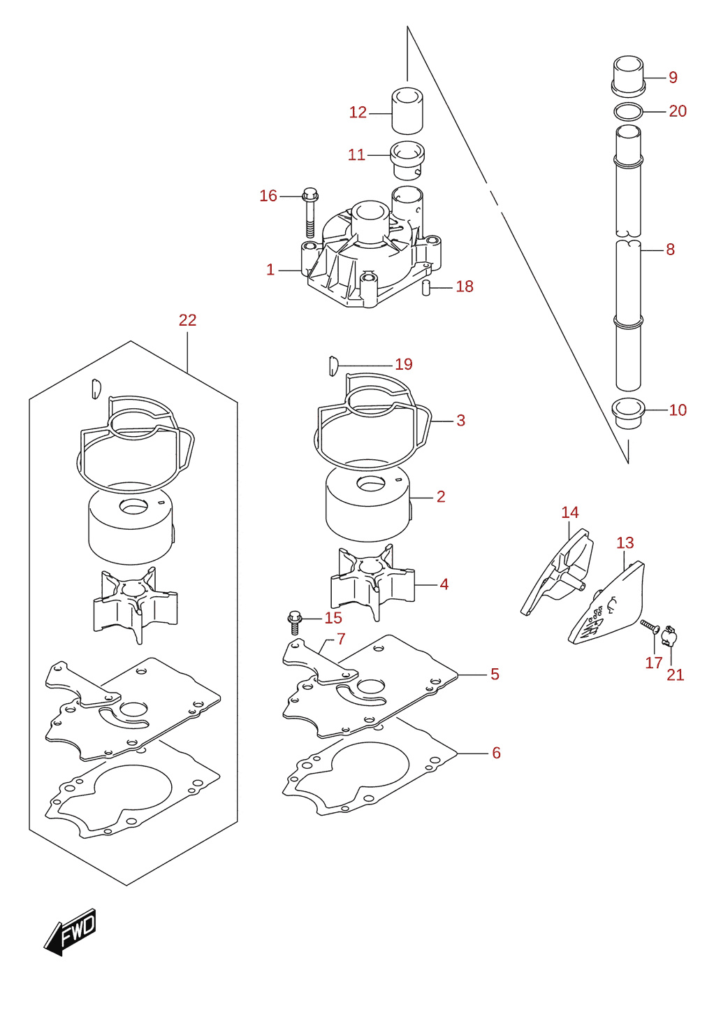 Wasserpumpe (DF250A, DF300A)