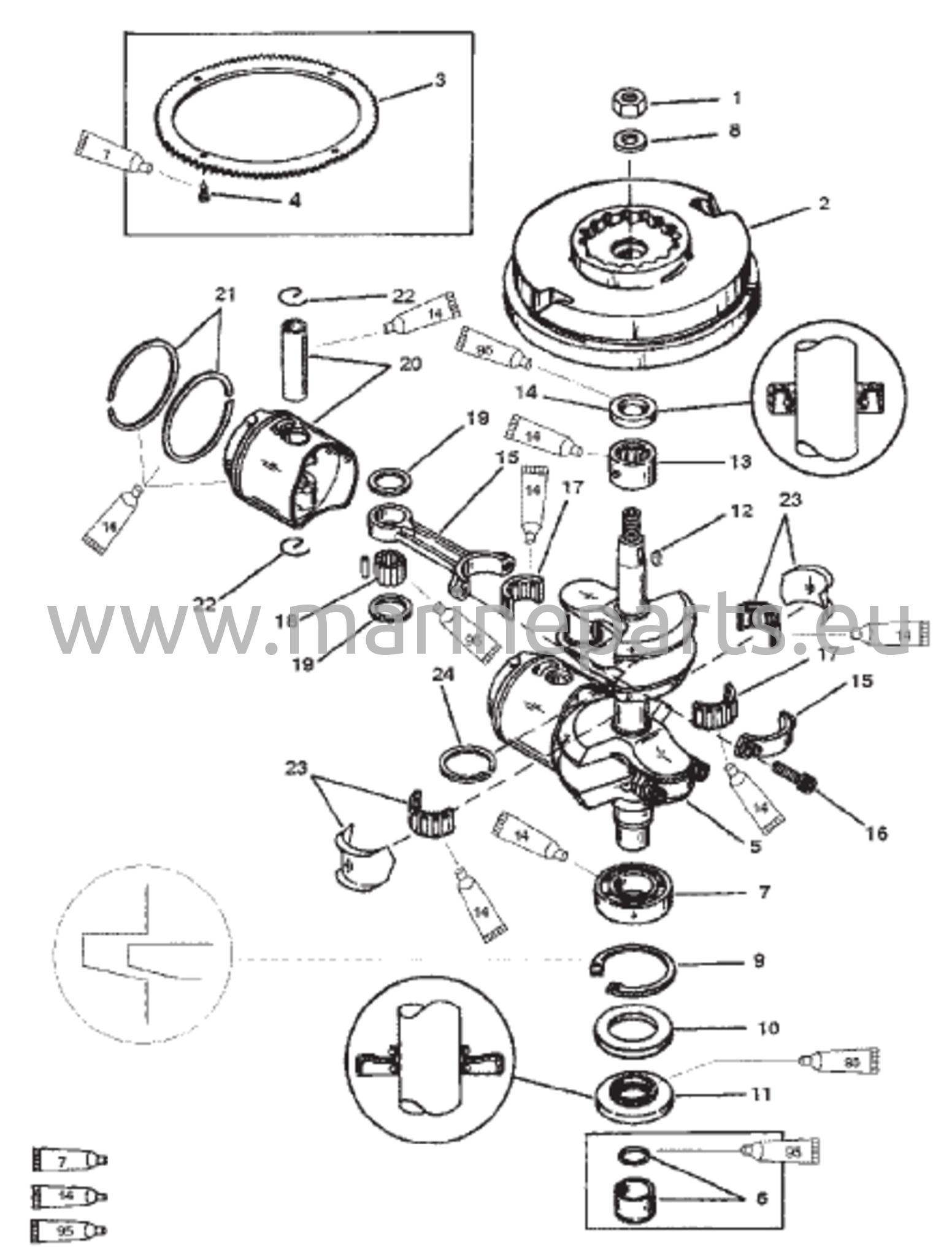 Crankshaft (6/8)(9.9-USA-0G112449/BEL-9831799 & Below) 