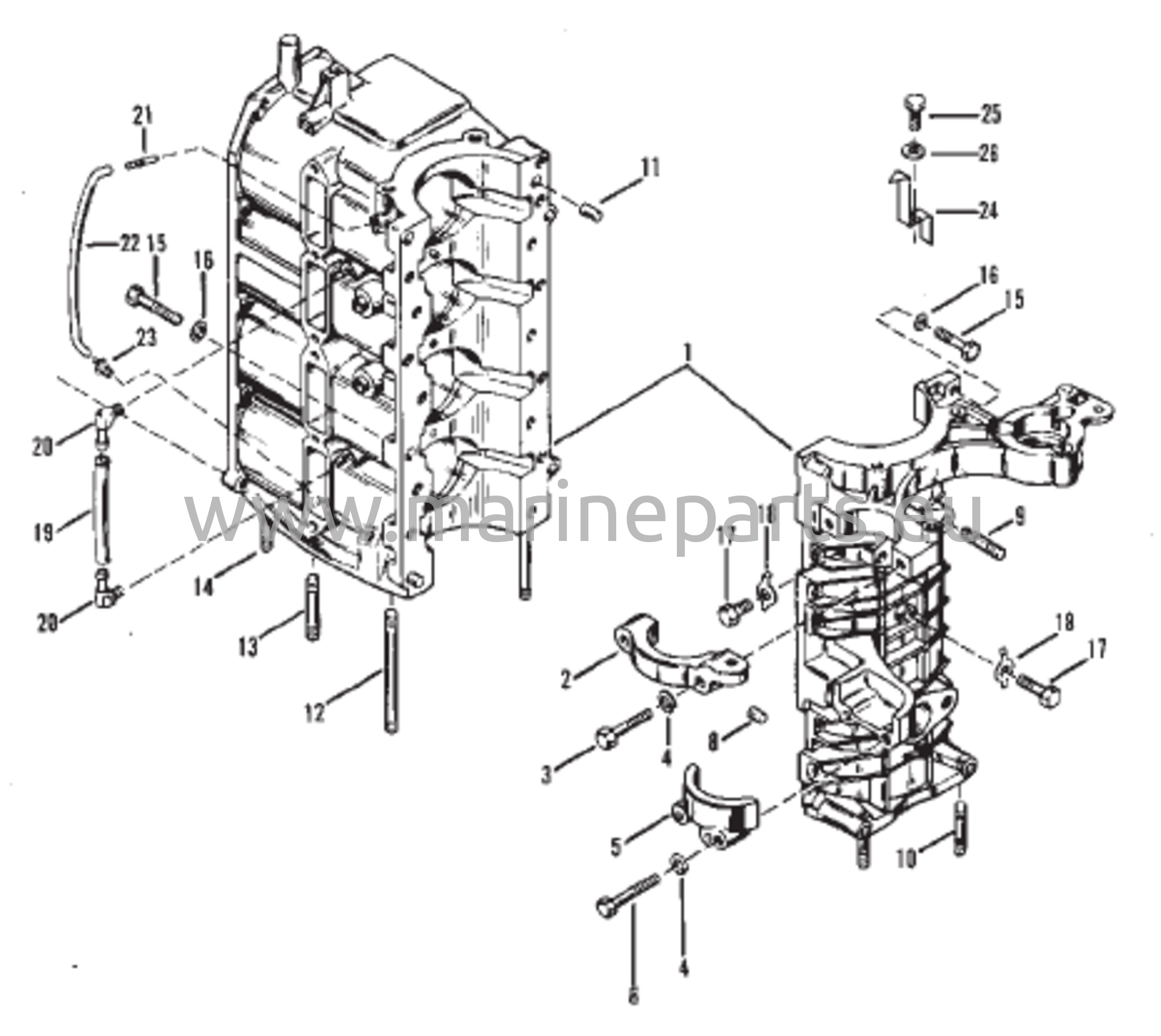 Sylinterilohko ja kampikammion kokoonpano