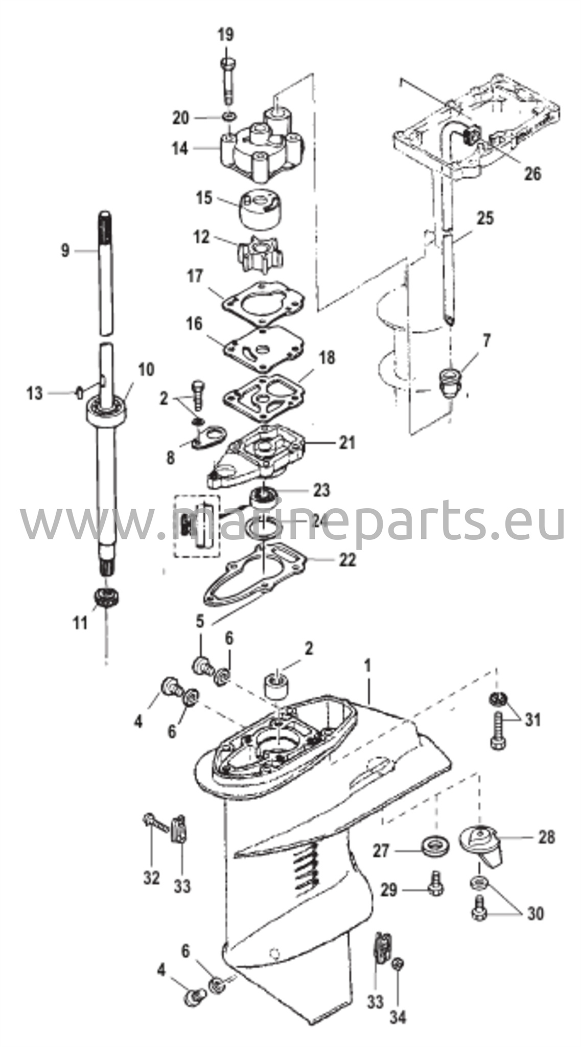 Vaihteiston kotelo (voimansiirtoakseli)