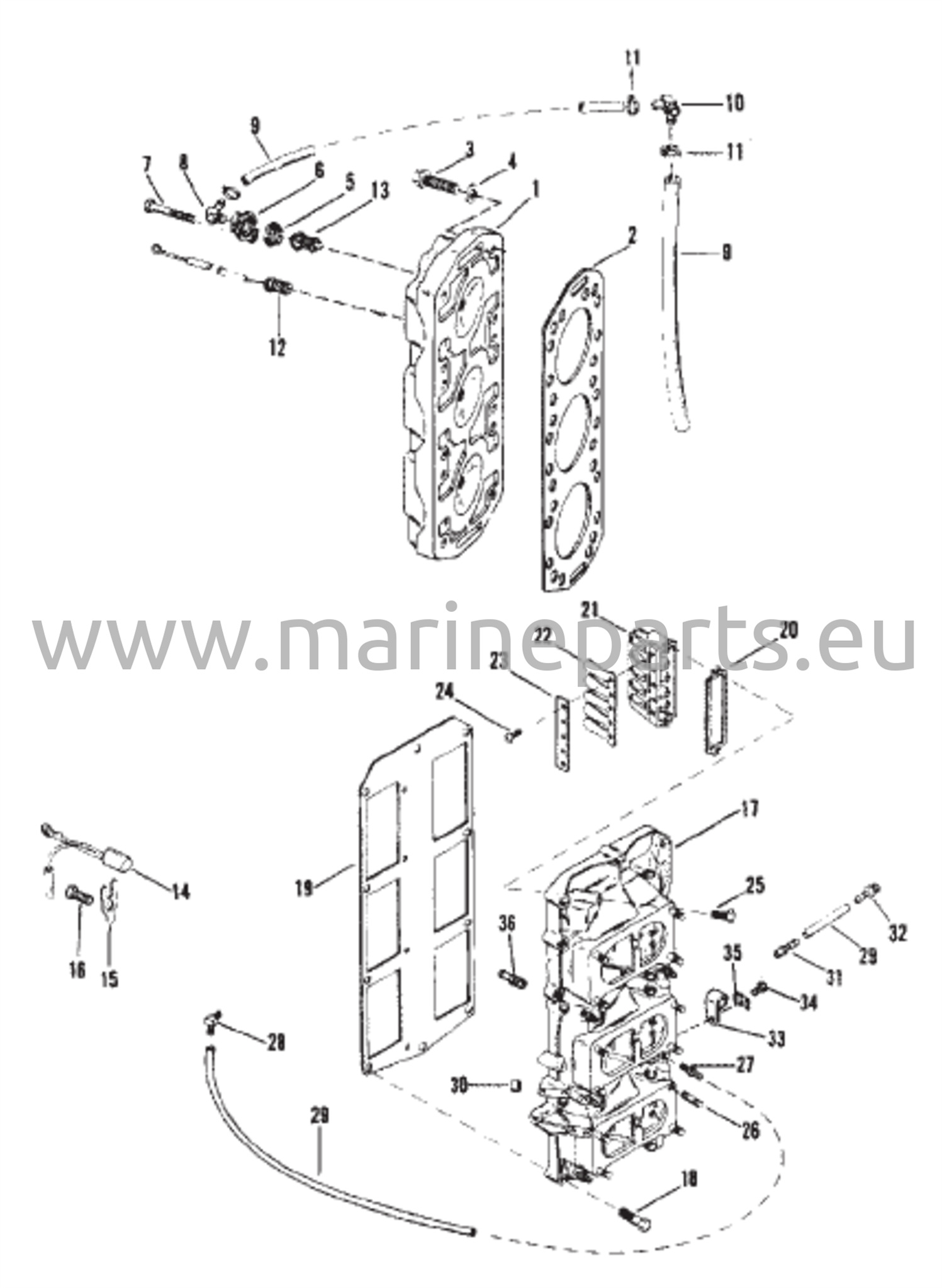 Reed Block and Cylinder Head 