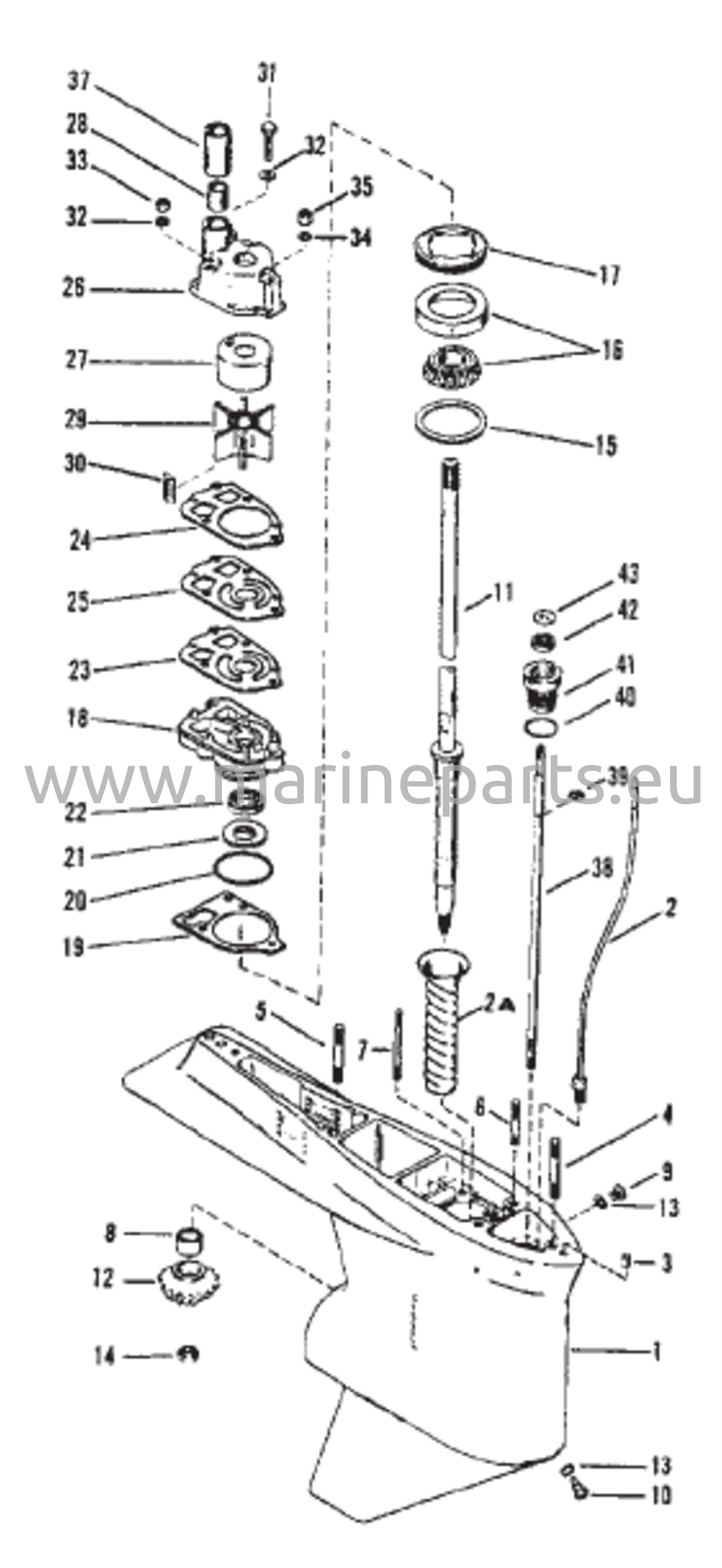 Vaihteiston kotelo (voimansiirtoakseli) (XR6 / MAG III – 1,78:1-välityssuhde)
