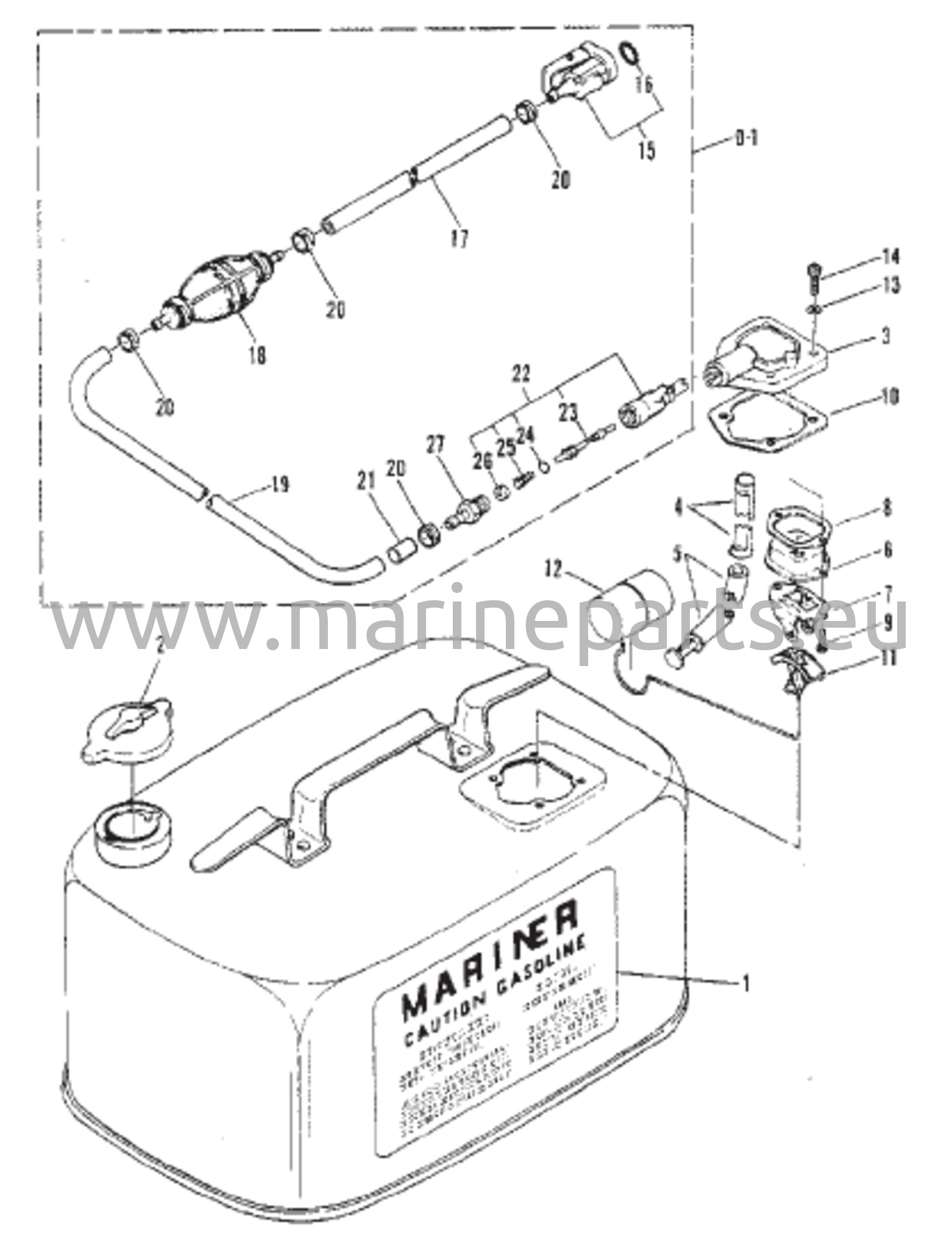 Polttoainesäiliö (M-020319 / ML-315434 / E-253080 / EL-554805 ja sitä alemmat)