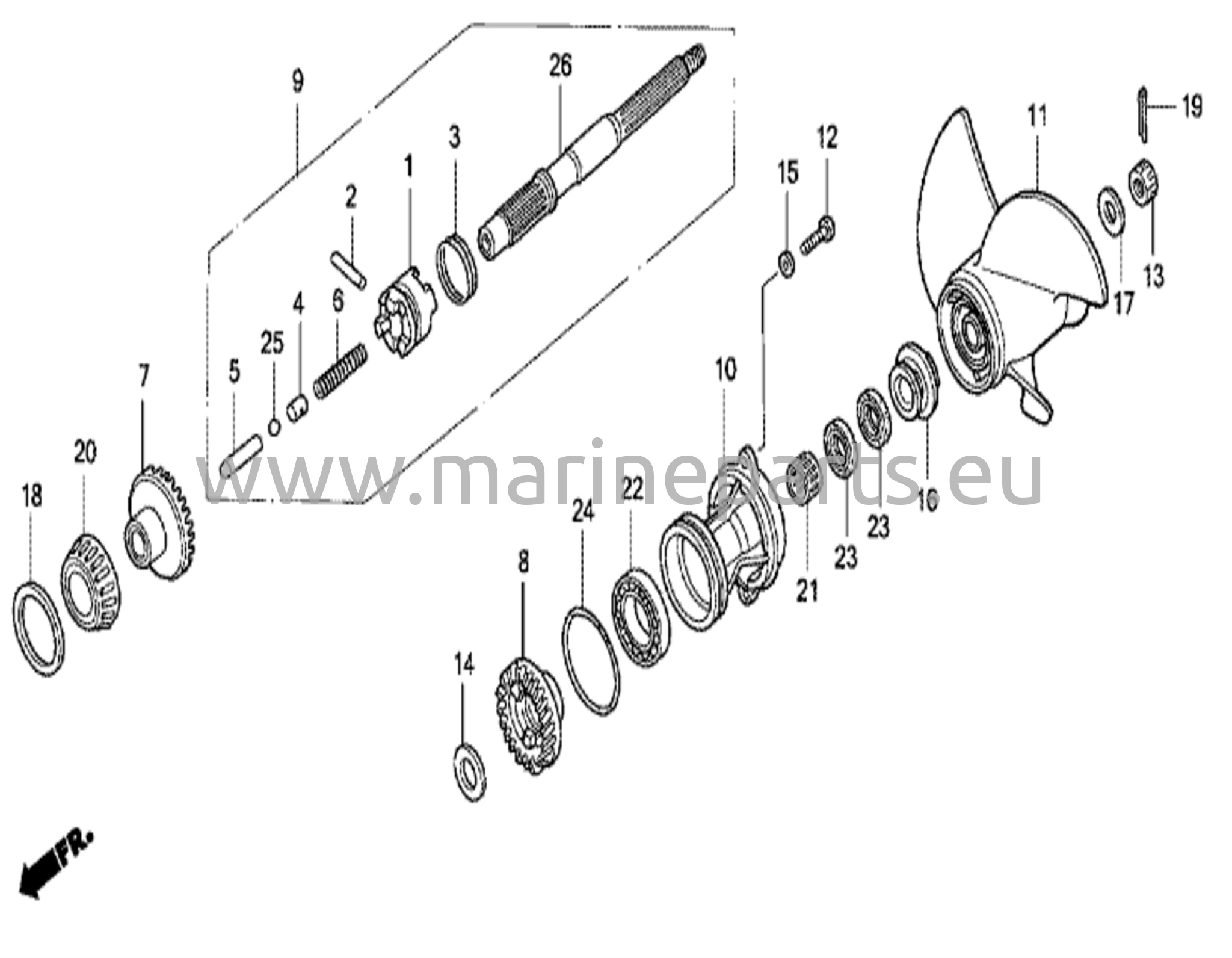 Drivaxel och propeller