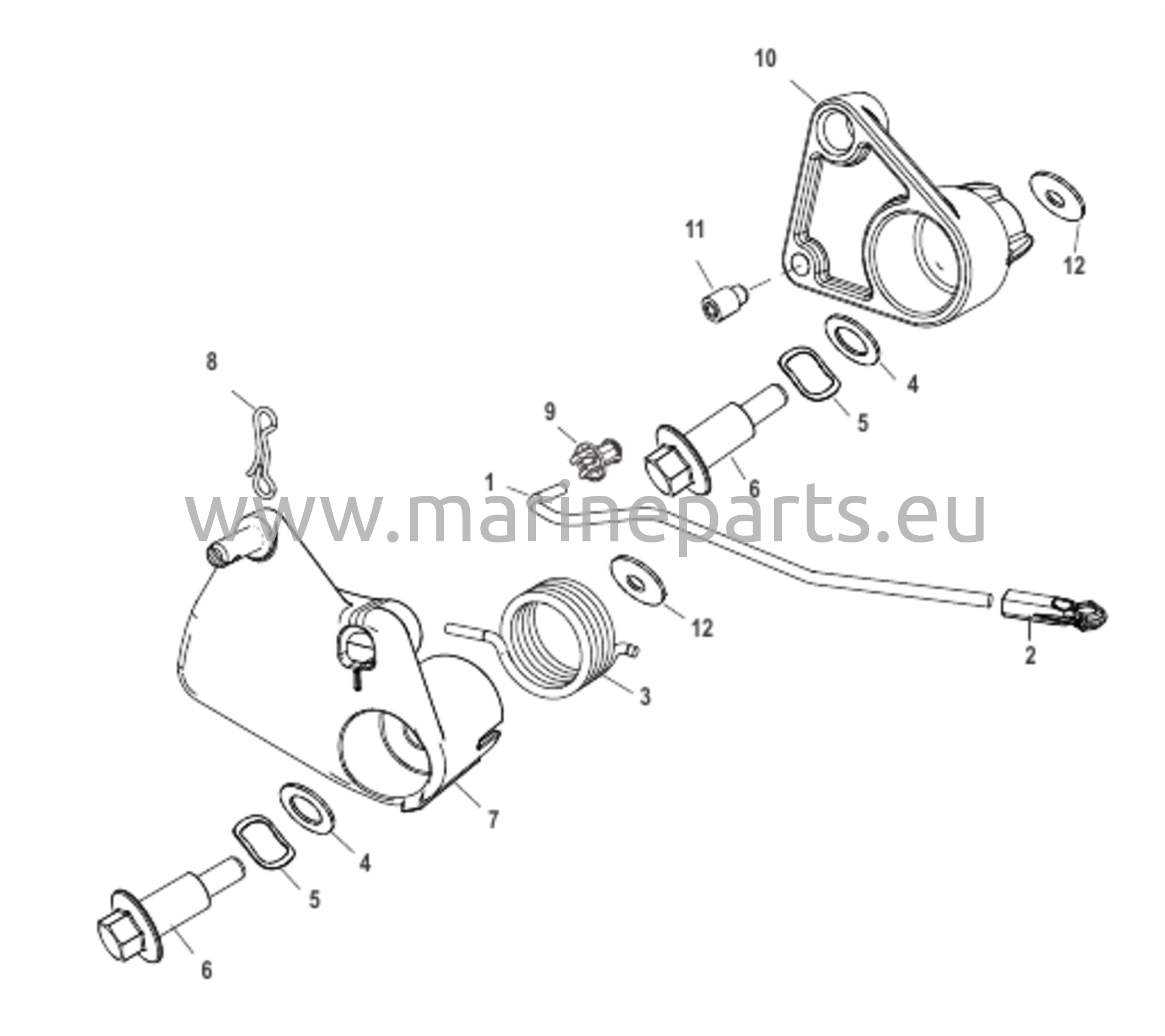 Kaasukahvan vipuyhdistelmä, iso peräsin, kaasun avustus