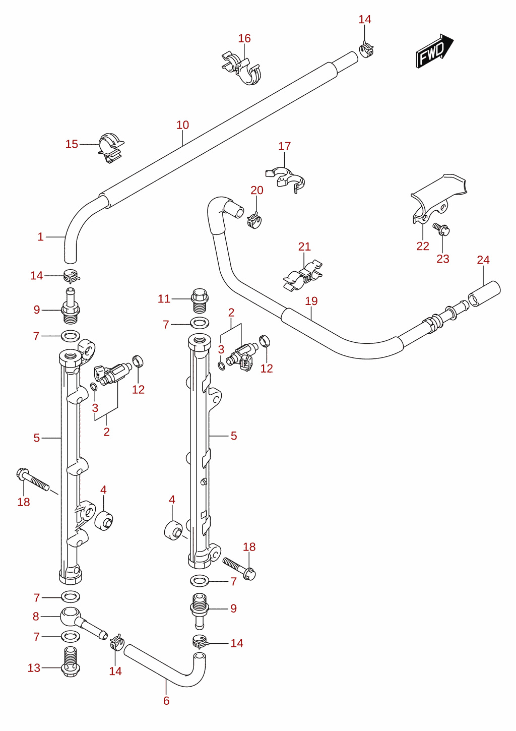 Fuel injector (DF200, DF225, DF250)