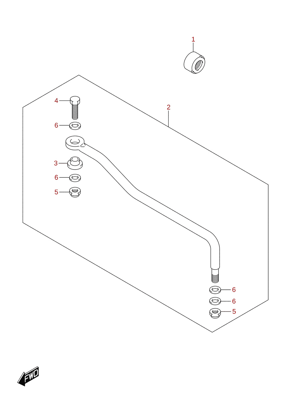Styrestang (DF25AT, DF30AR, DF30AT)