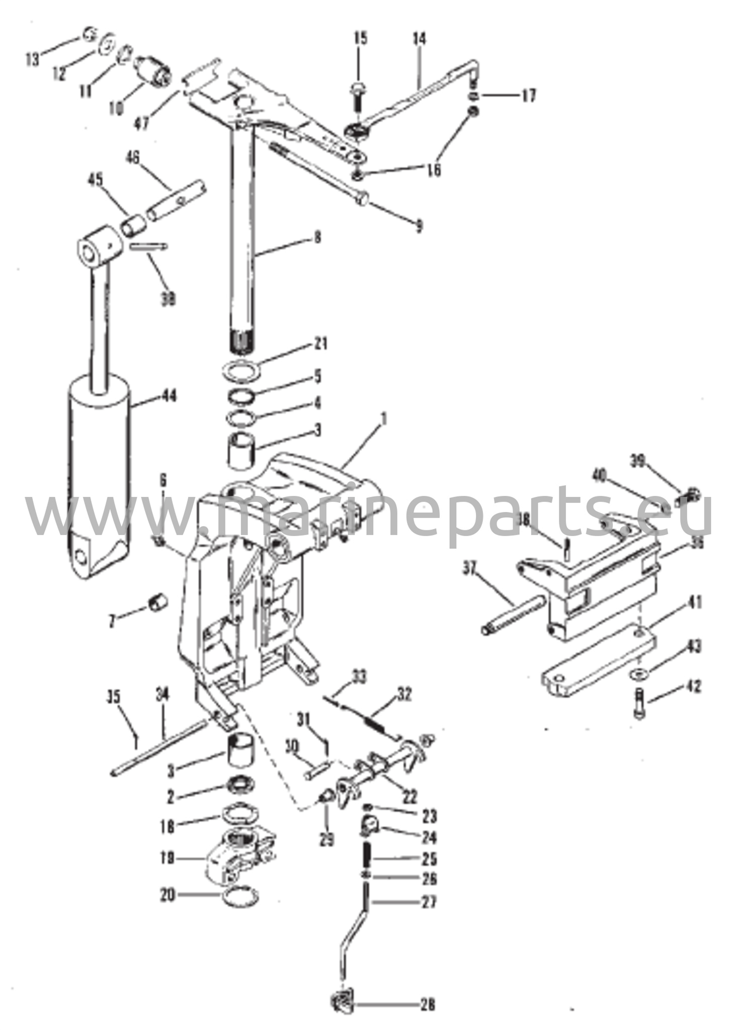 Kääntökiinnike ja ohjausvarsi