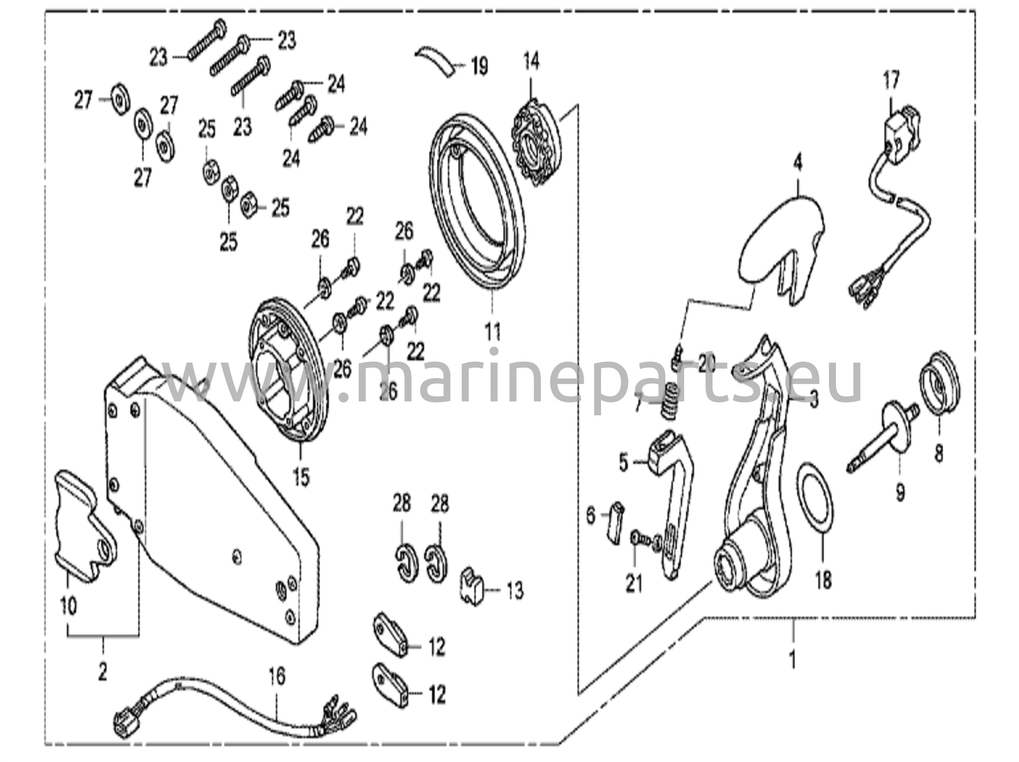 Kaukosäädin (upotettava malli) (vasen)