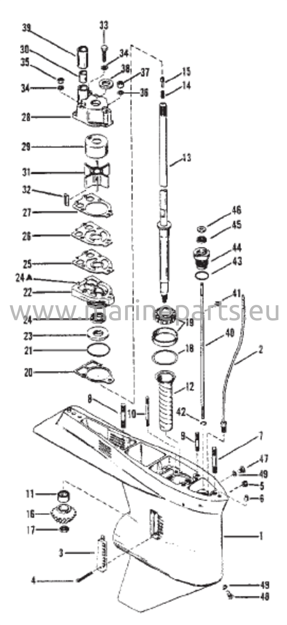Vaihteiston kotelo (vetolaite - ilman vetoakselin mutteria)