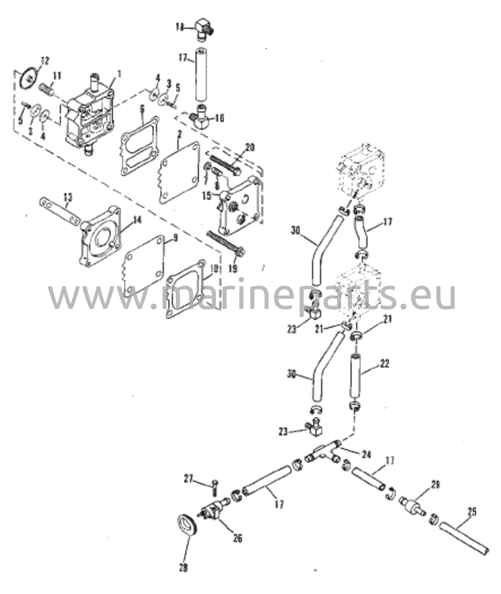 Polttoainepumppu (polttoainepumpun runko on musta)