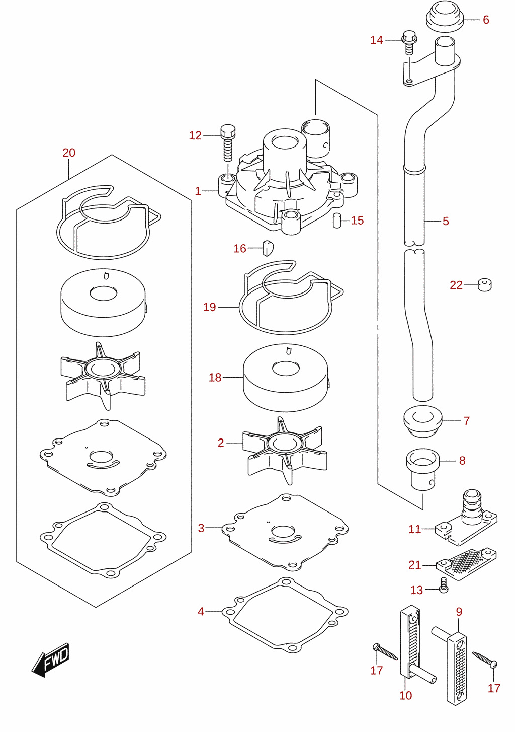 Water pump (DF50AVT, DF50AVTH)