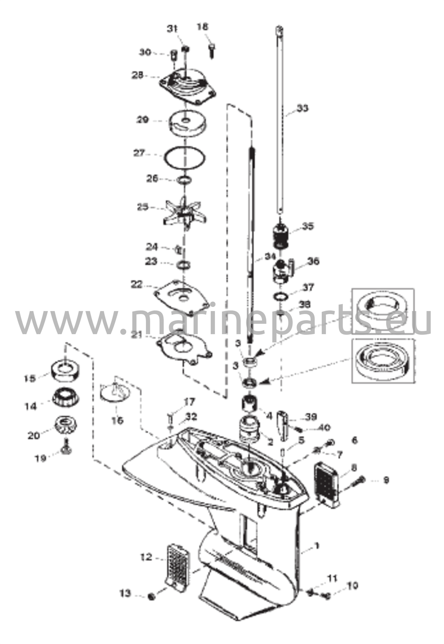 Vaihteiston kotelon kokoonpano (voimansiirtoakseli)