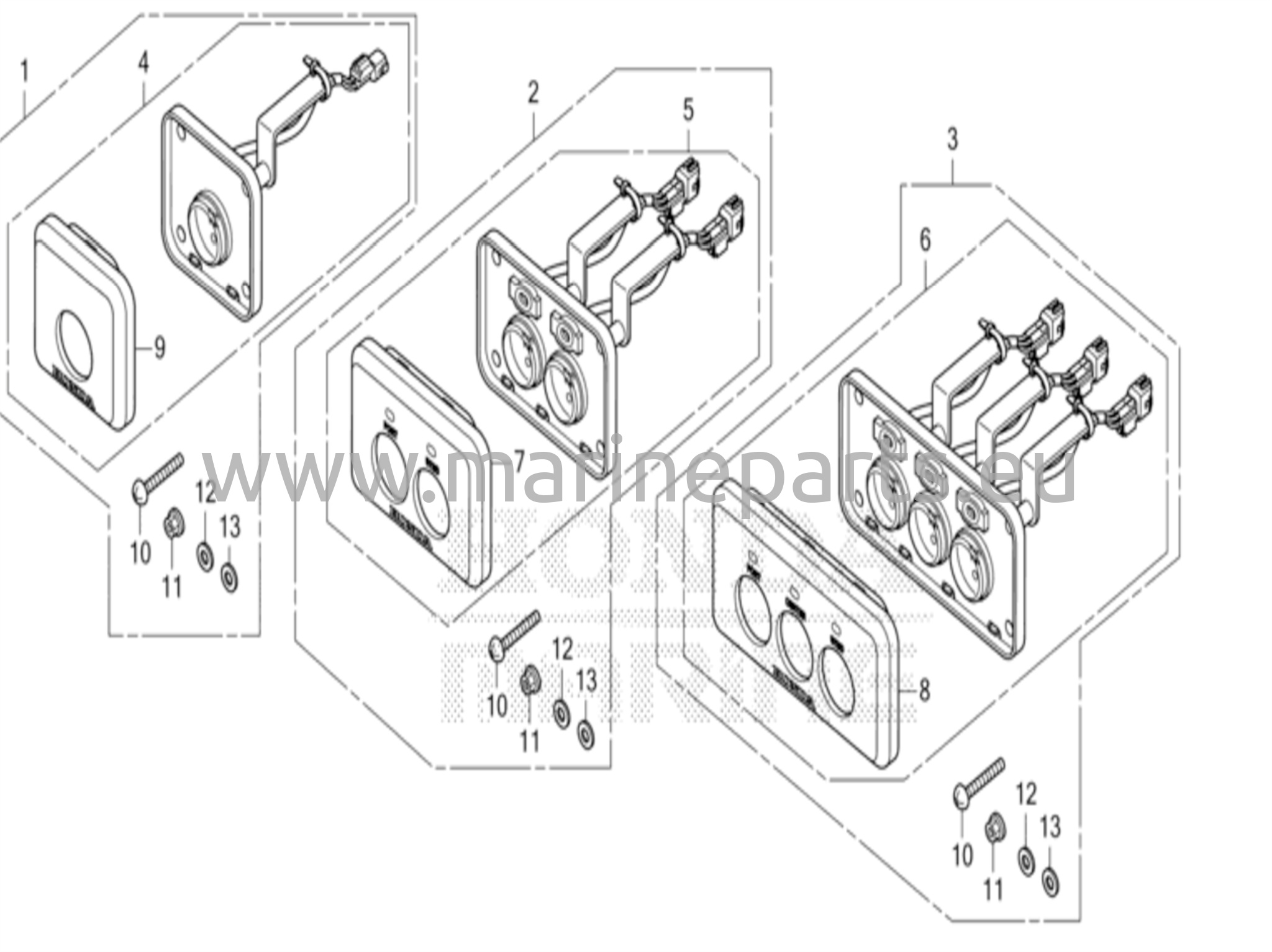 Kytkinpaneelin sarja (käynnistys-pysäytys)