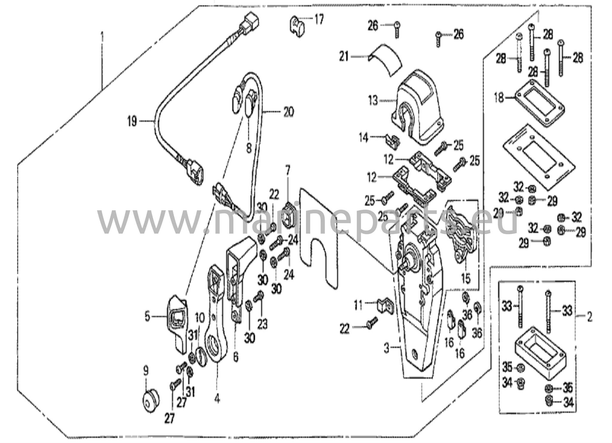 Fjärrkontroll (toppsatt enkeltyp) (höger)