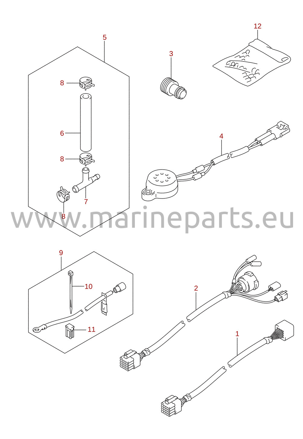 Faisceau électrique (1) (DF150T, DF150Z, DF175T, DF175Z) (en option)