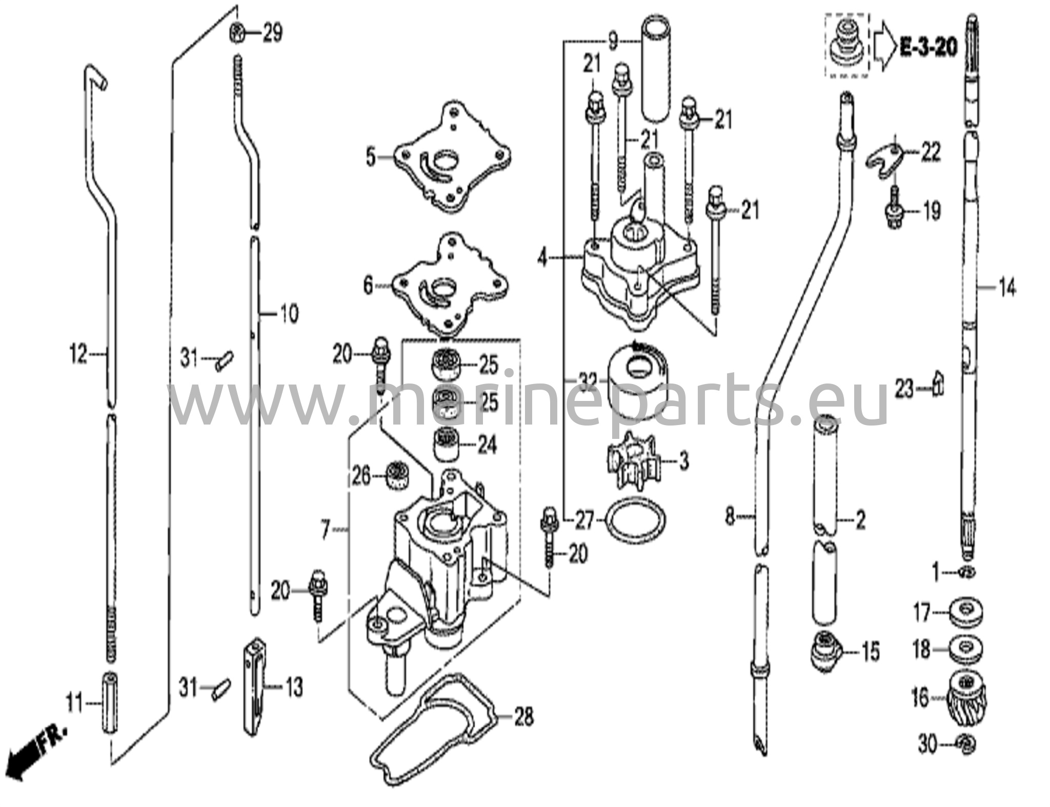 Water pump/vertical shaft (UL size)