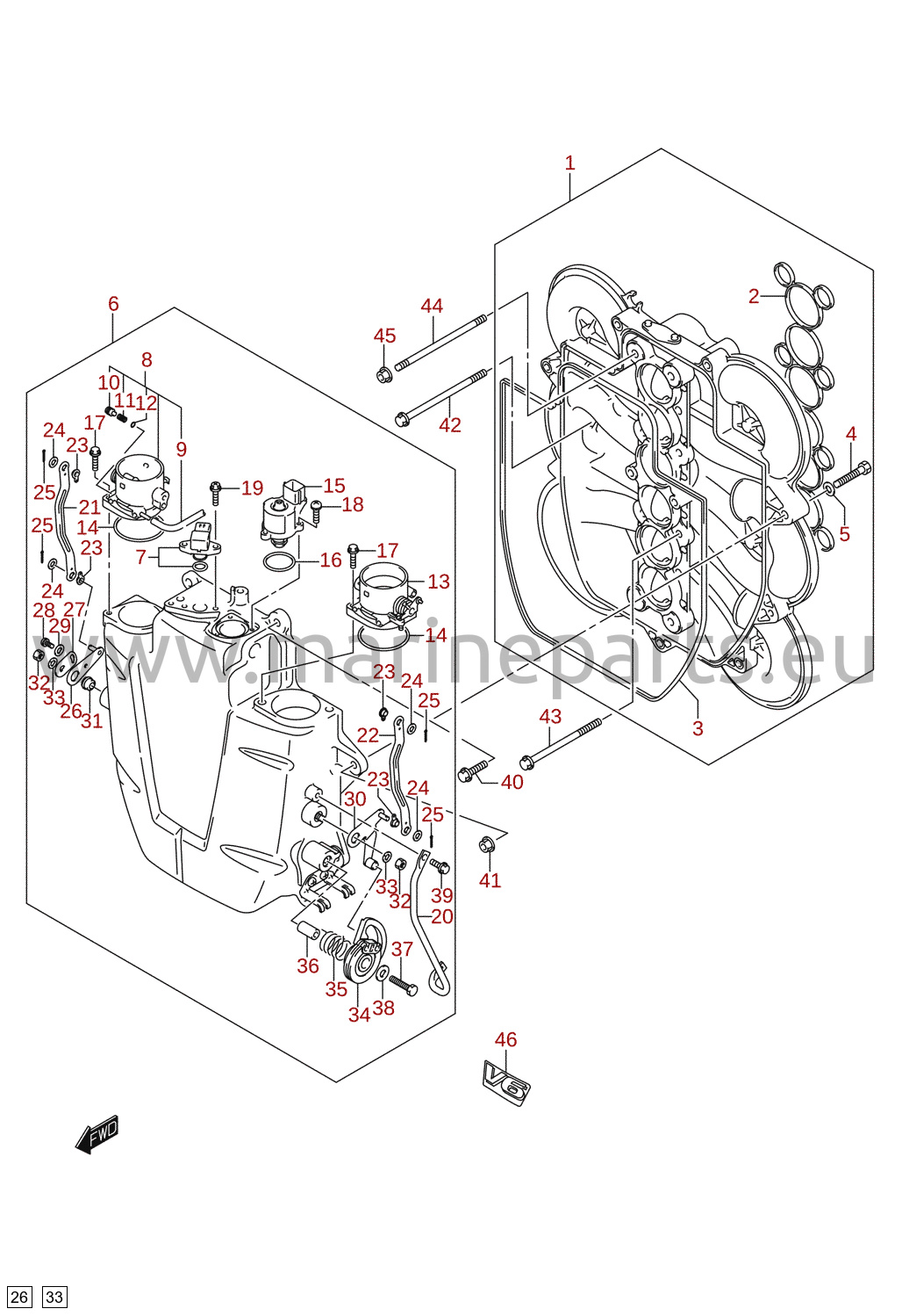 Throttle body (DF200)
