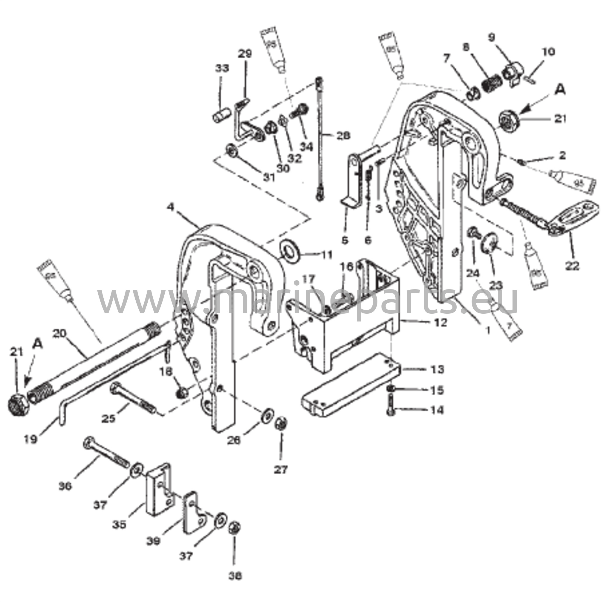 Kiinnike (Peukaloruuvin malli – S/N 0D181999 ja sitä alemmat)