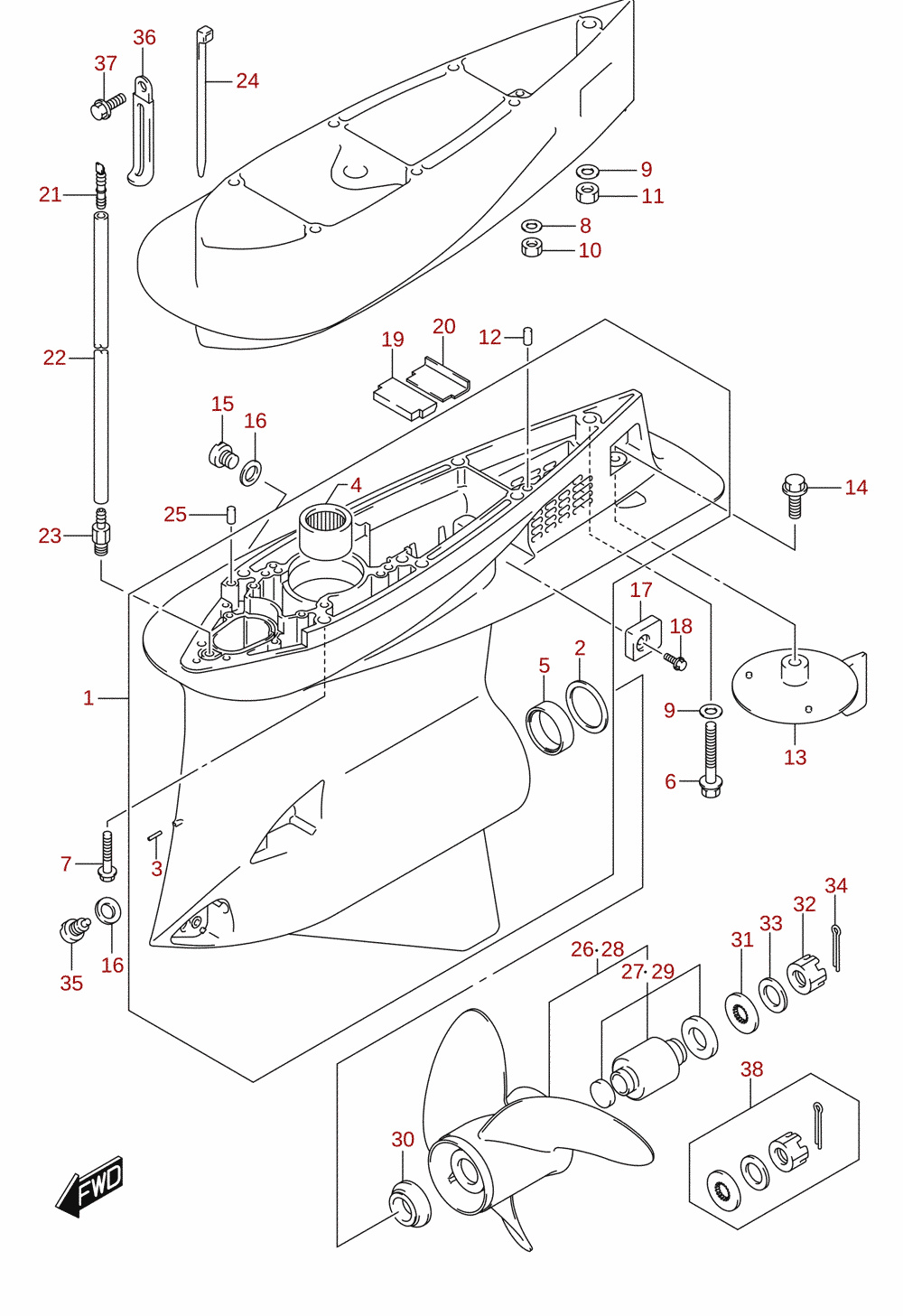 Gear case 1/2
