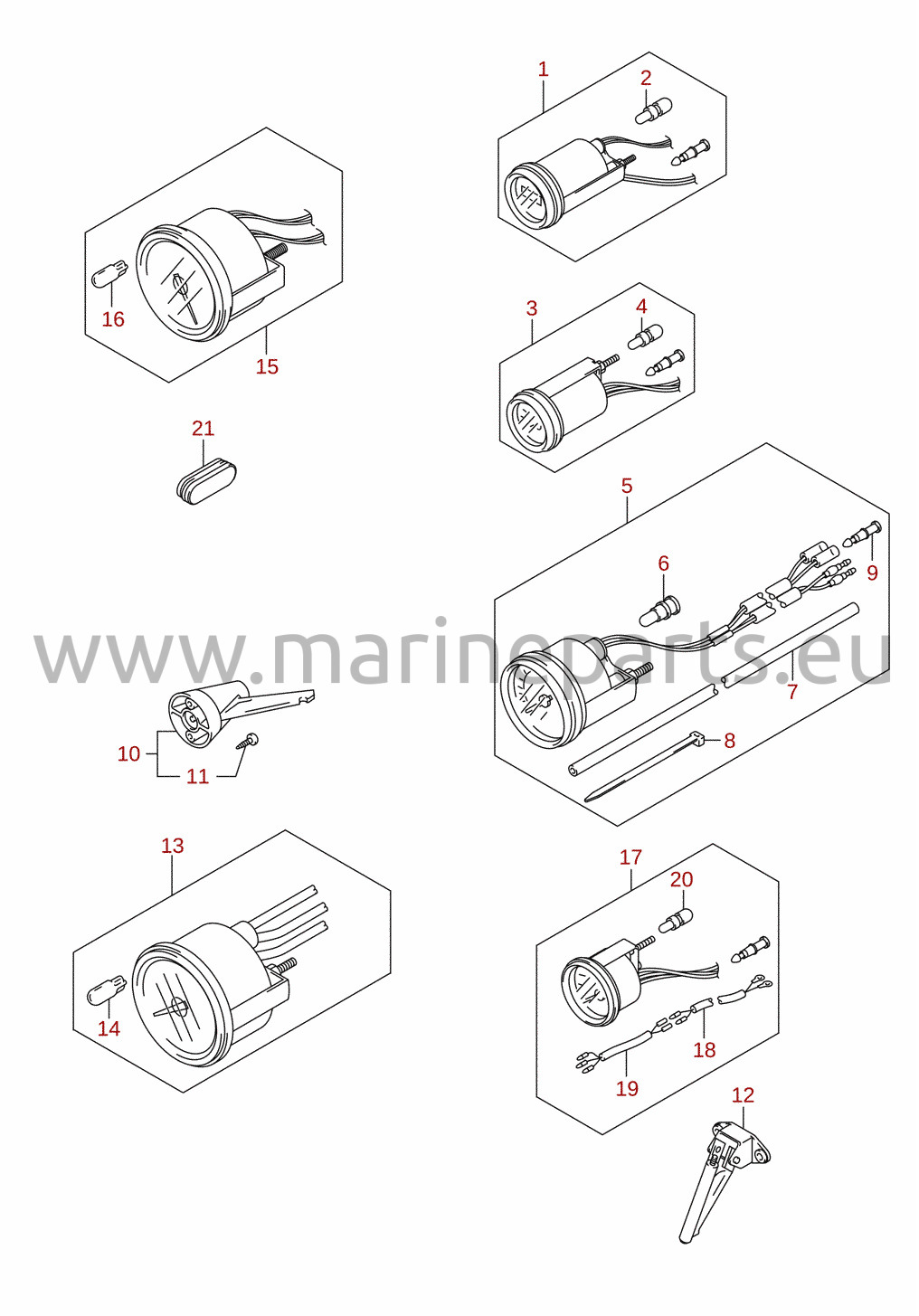 Instrument (DF25A, DF30A, DF30AQ, DF30AR) (tillval)