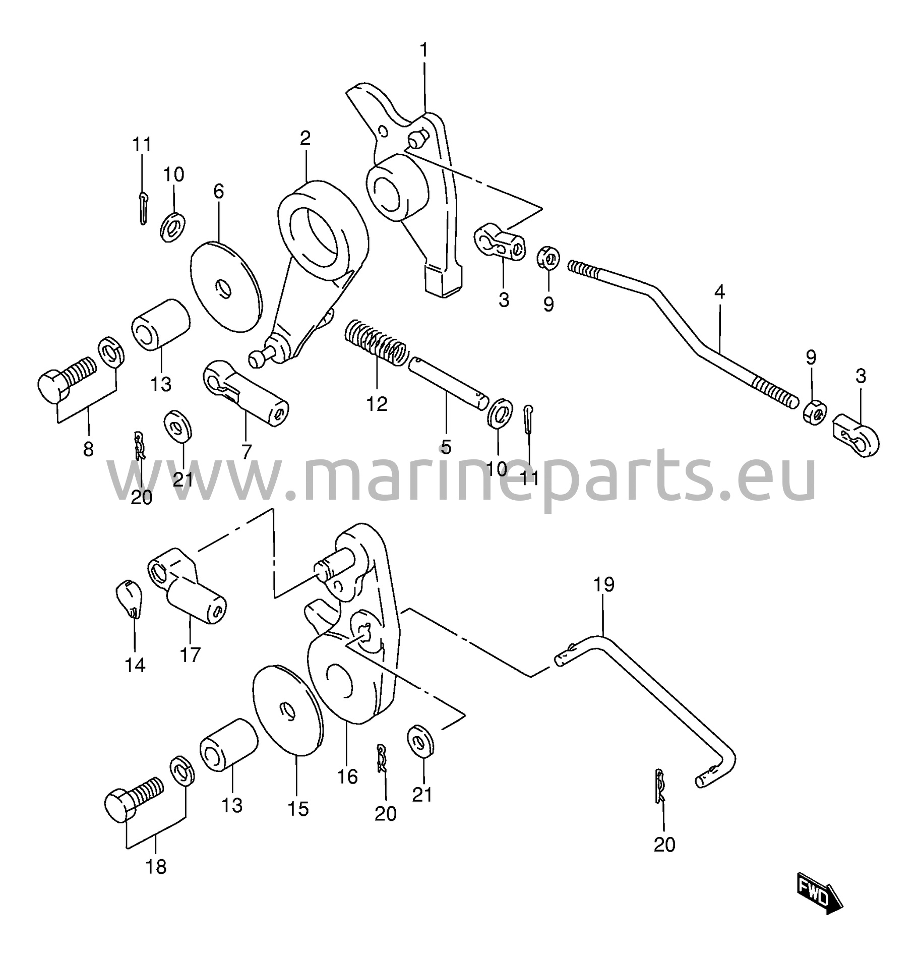 Gasstang (DT75TC, DT85TC)