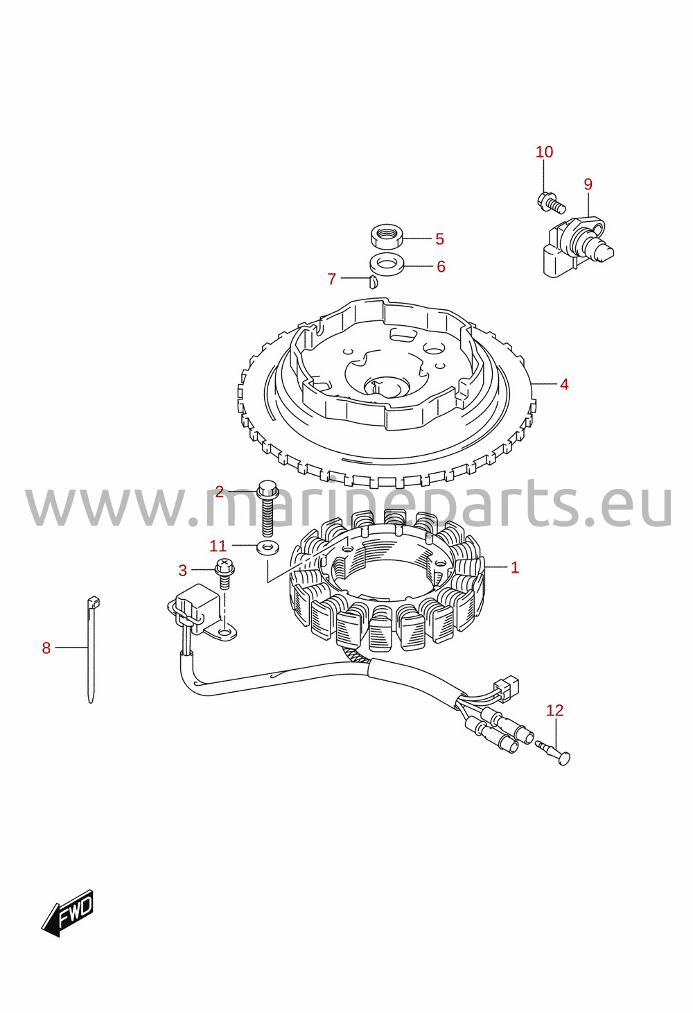 Magnet / generator (M-starter) (DF15A, DF20A, DF9.9B)