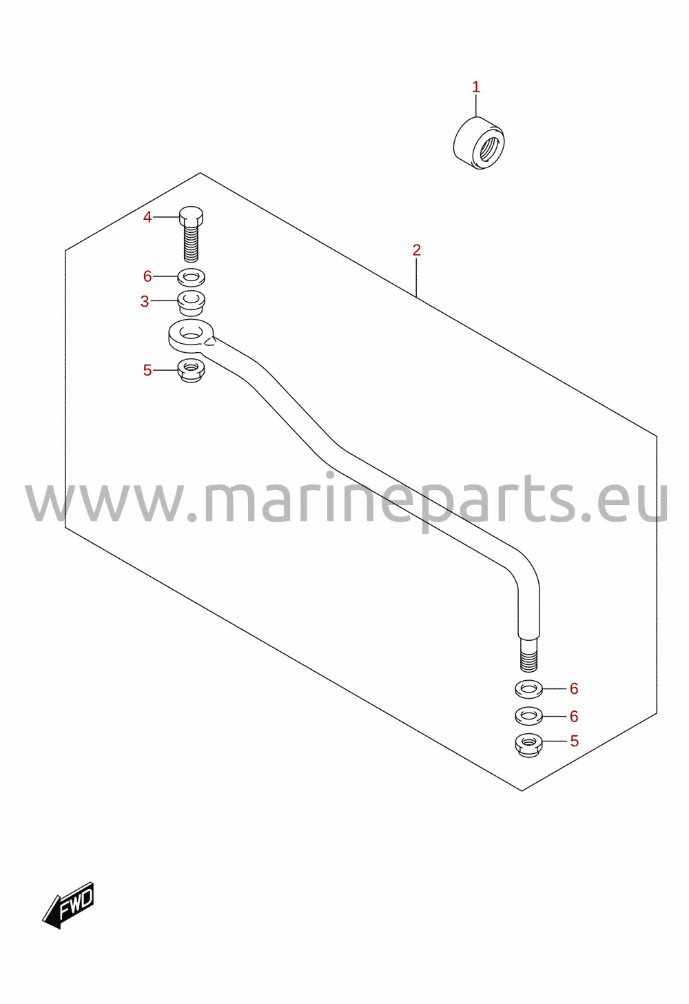 Styrestang (DF15AR, DF20AR, DF20AT, DF9.9BR, DF9.9BT)