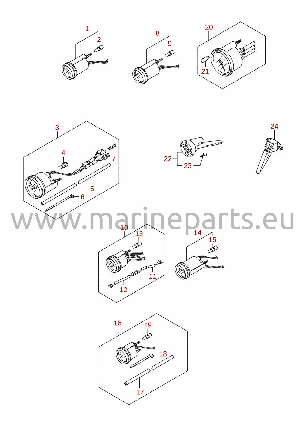 Instrument (DF40AQH, DF40ATH, DF50ATH, DF50AVTH, DF60AQH, DF60ATH, DF60AVTH) (tillval)